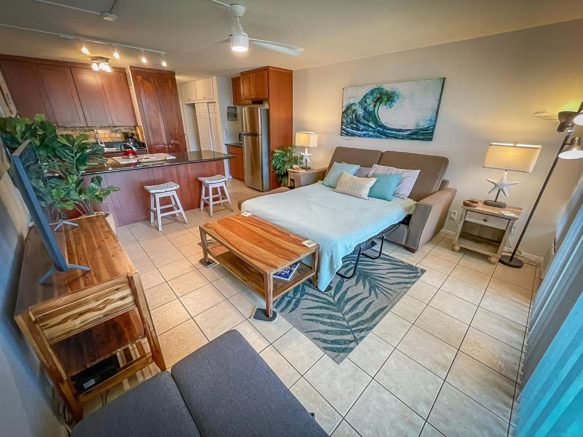 Bed in Maui Vista Vacation Condo