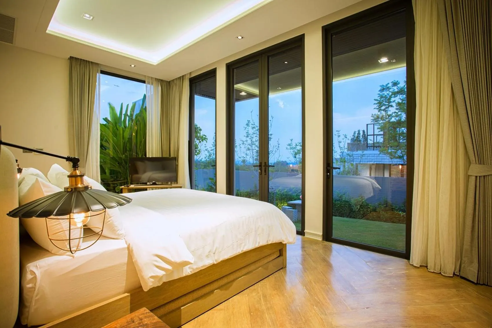 Bed in The Private Pool Villas at Civilai Hill Khao Yai