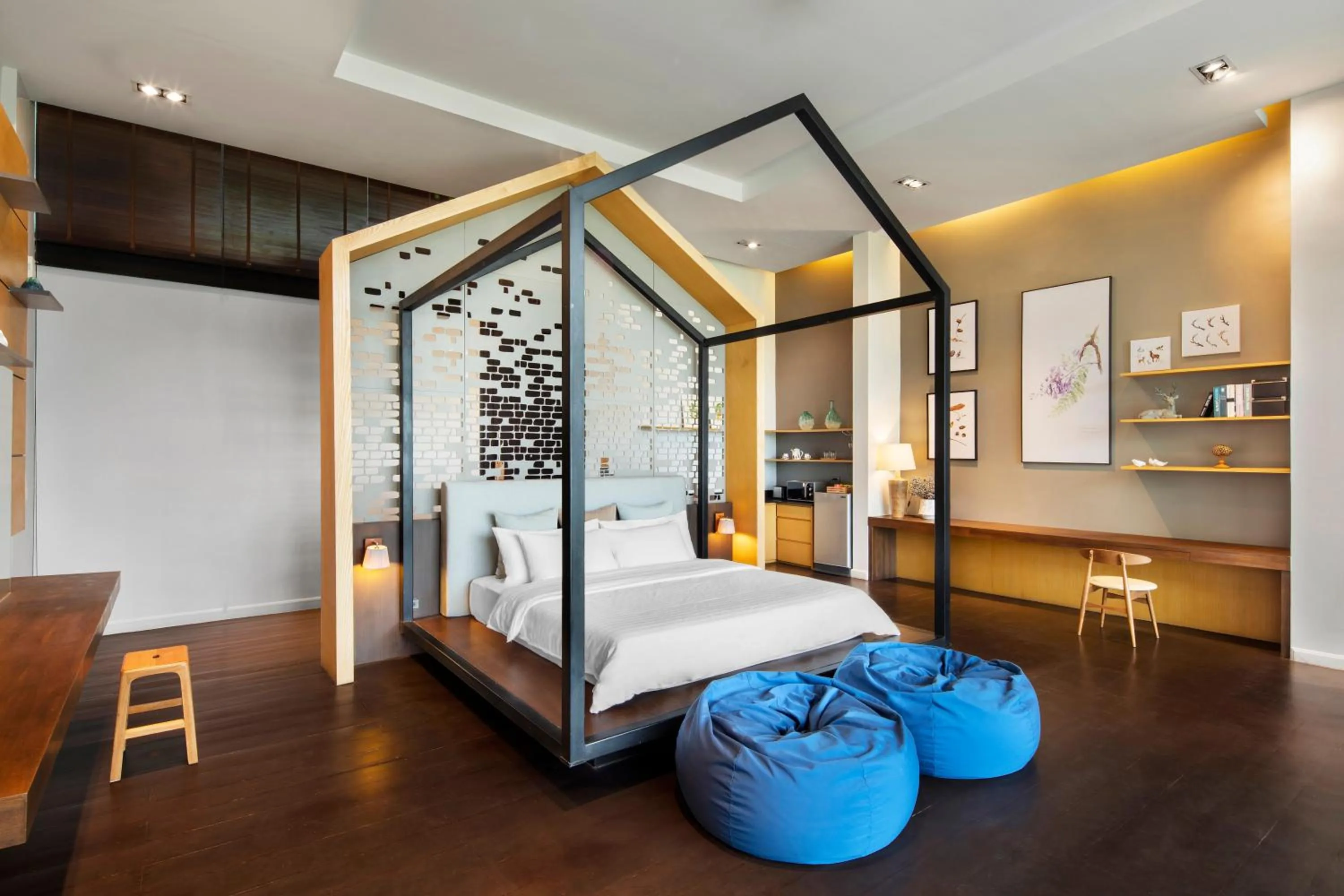 Bed in The Private Pool Villas at Civilai Hill Khao Yai