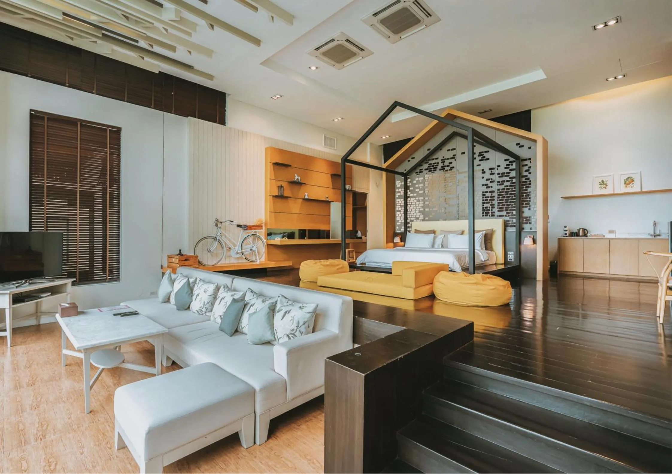 Bed in The Private Pool Villas at Civilai Hill Khao Yai