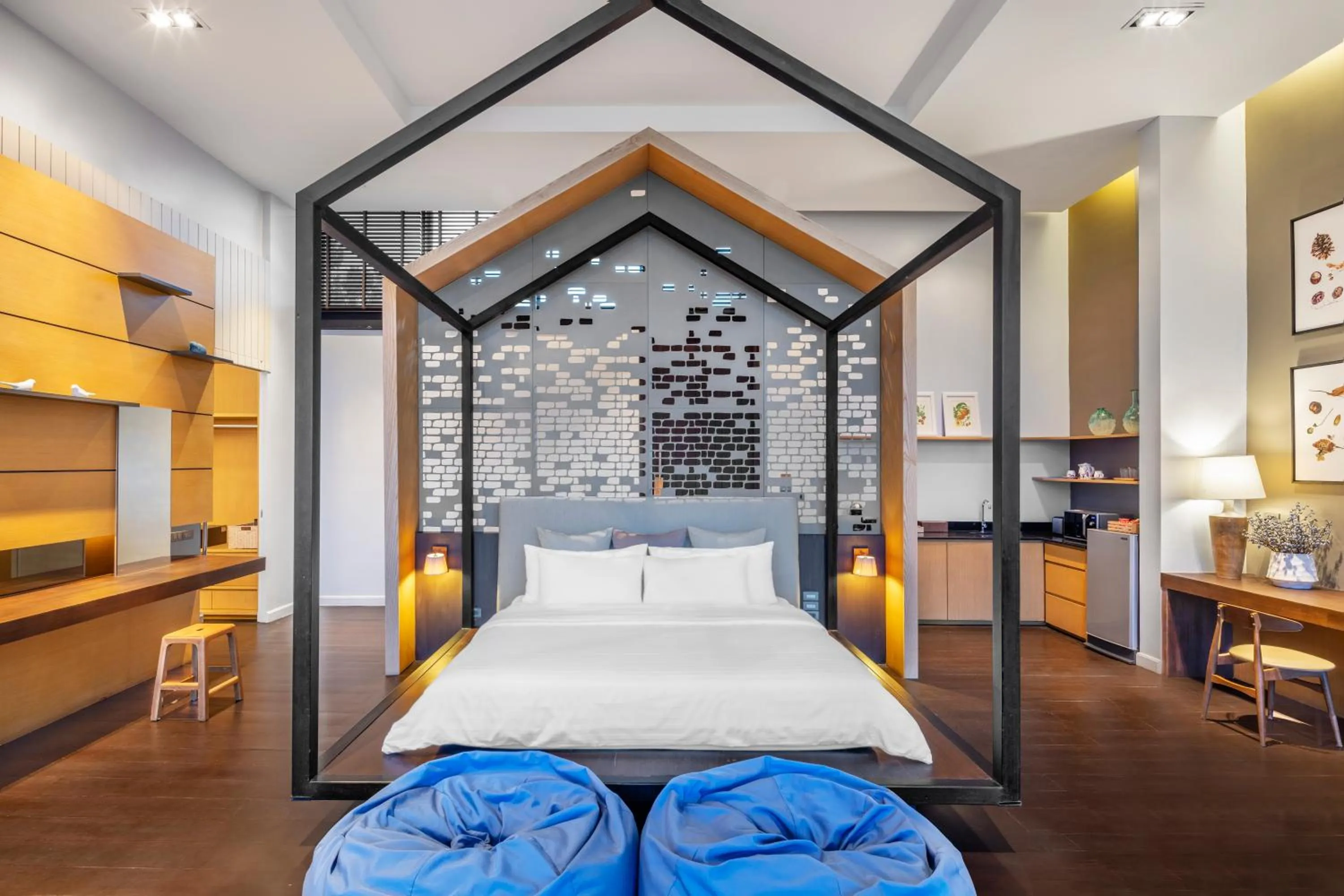 Bed in The Private Pool Villas at Civilai Hill Khao Yai