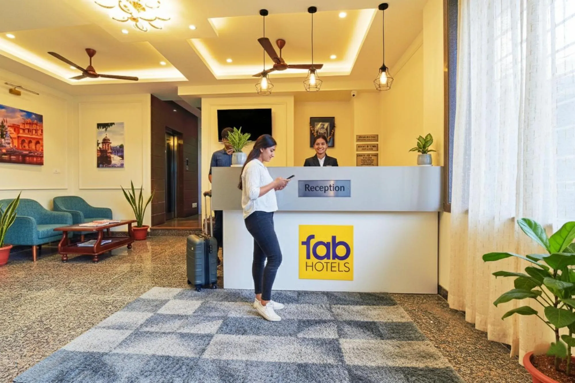 Lobby or reception in FabHotel Samrat Regency