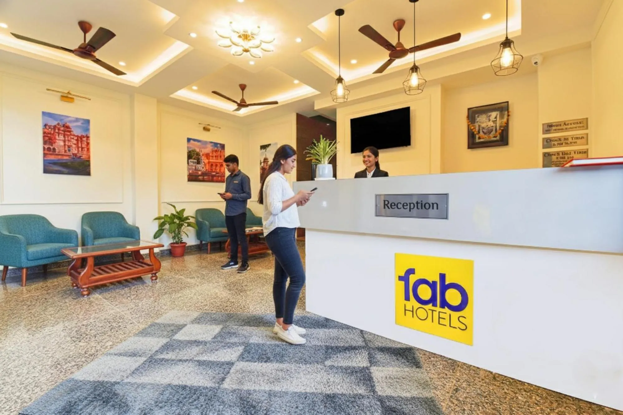 Lobby or reception in FabHotel Samrat Regency