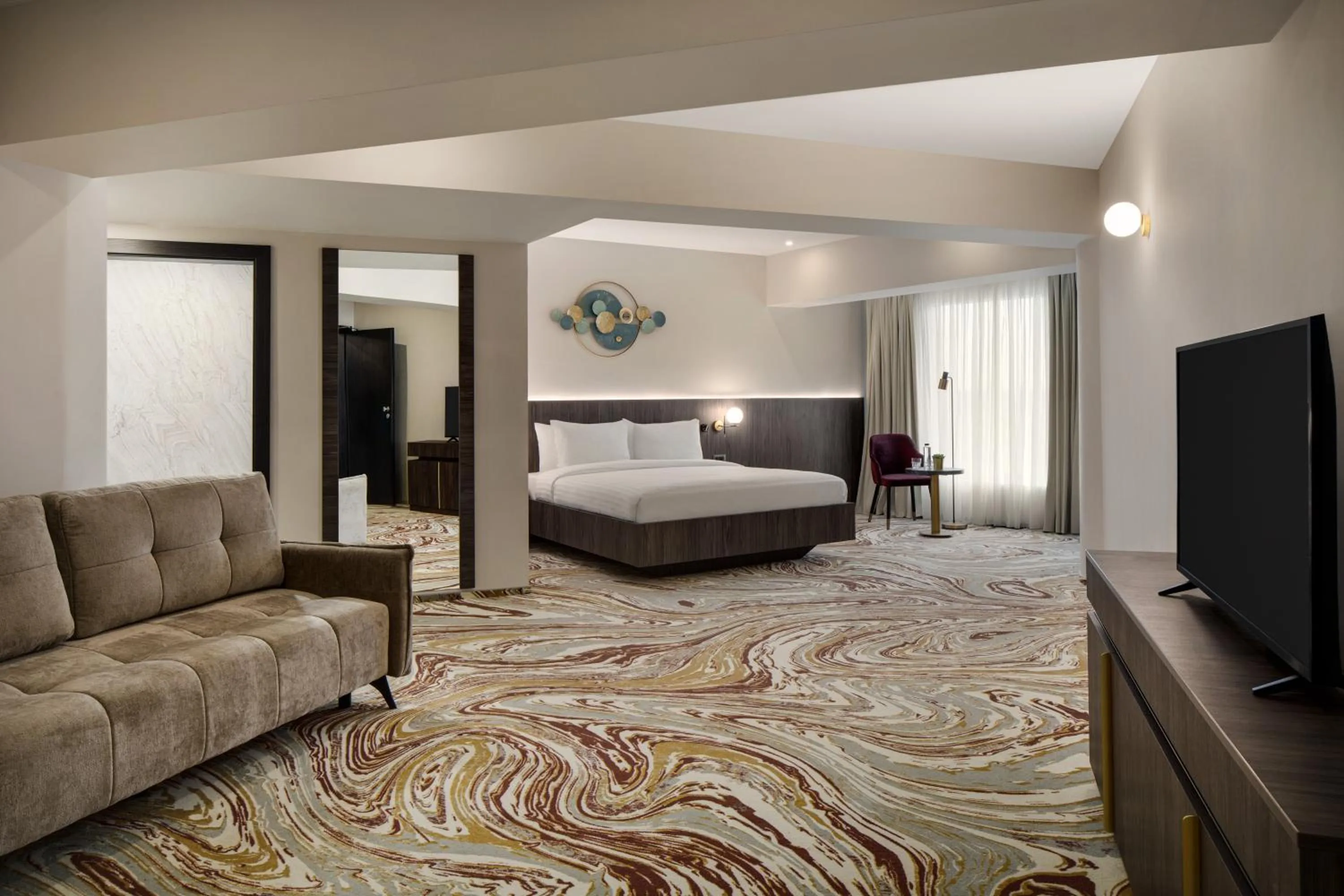 Bedroom, Bed in Ramada by Wyndham Bucharest Otopeni Airport