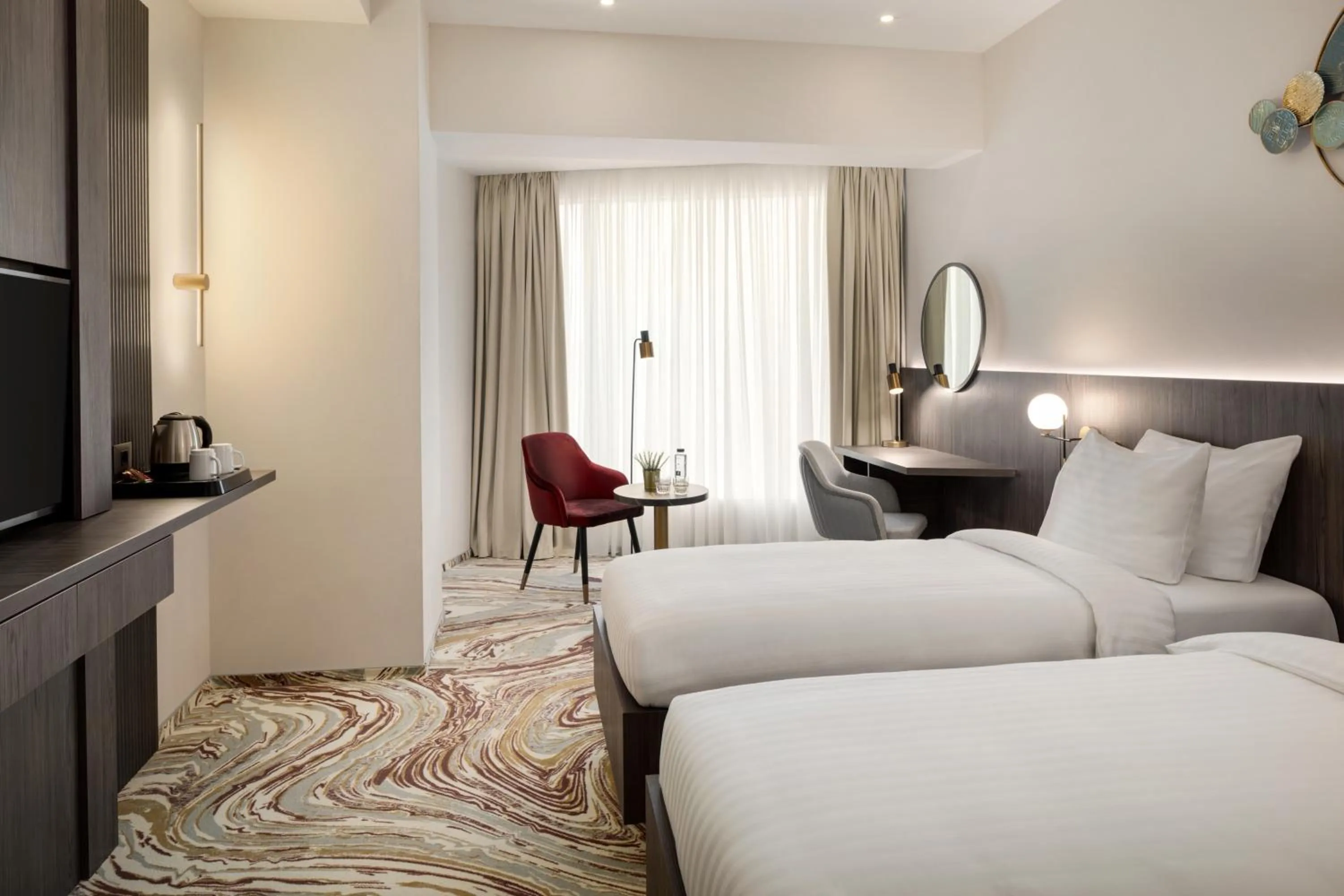 Bedroom, Bed in Ramada by Wyndham Bucharest Otopeni Airport