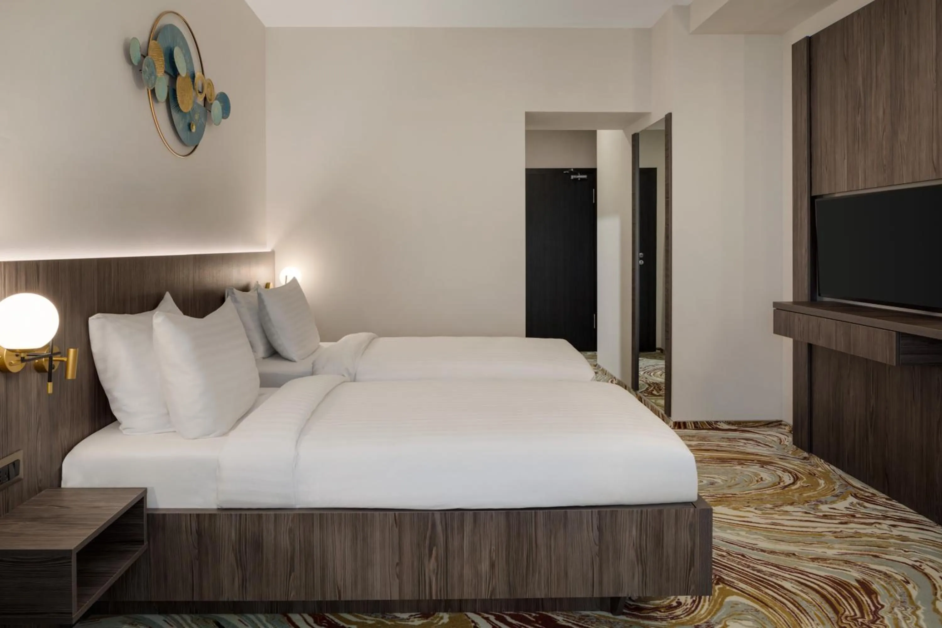 Bedroom, Bed in Ramada by Wyndham Bucharest Otopeni Airport