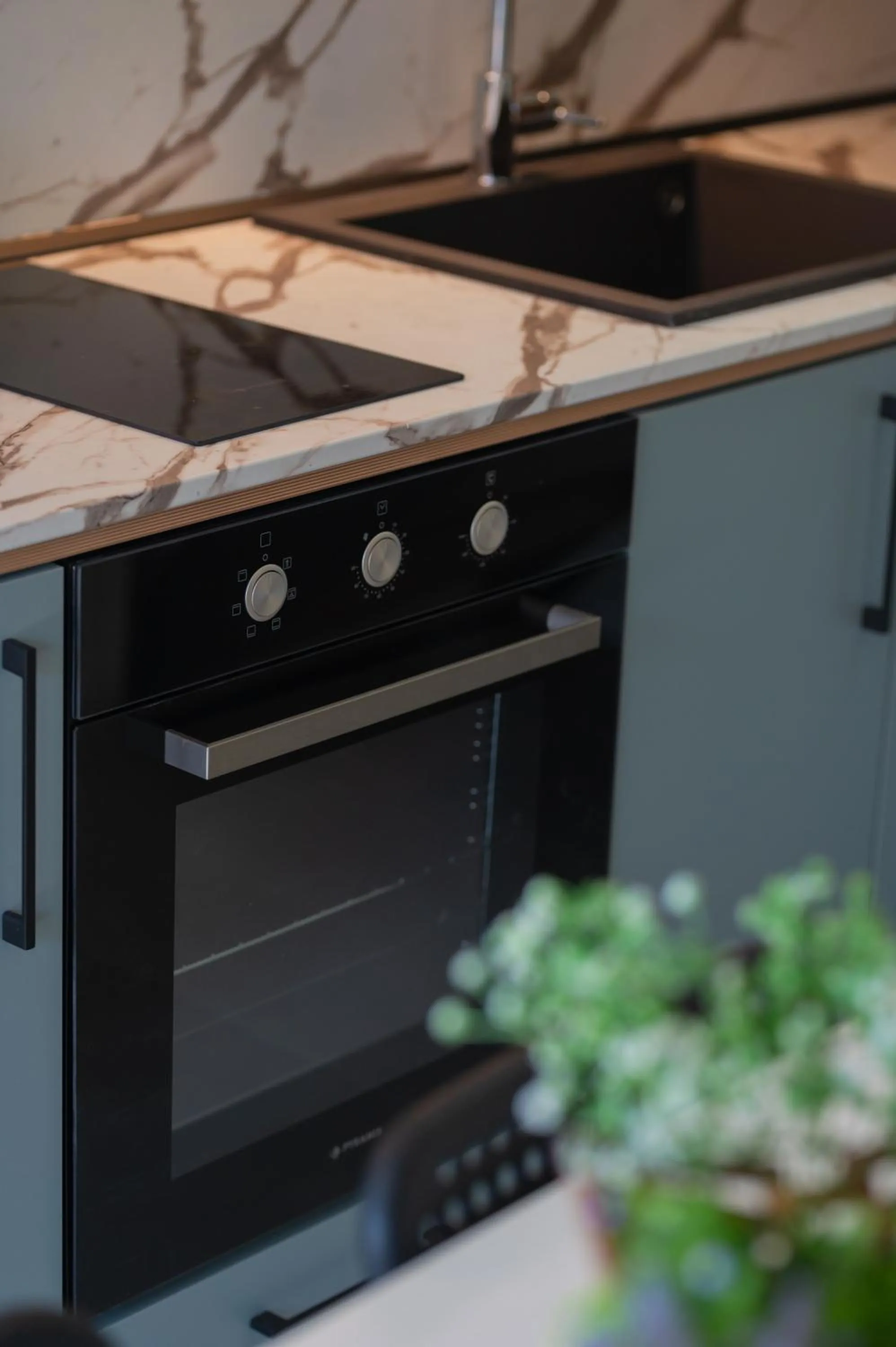 Kitchen or kitchenette in Oktolia suites