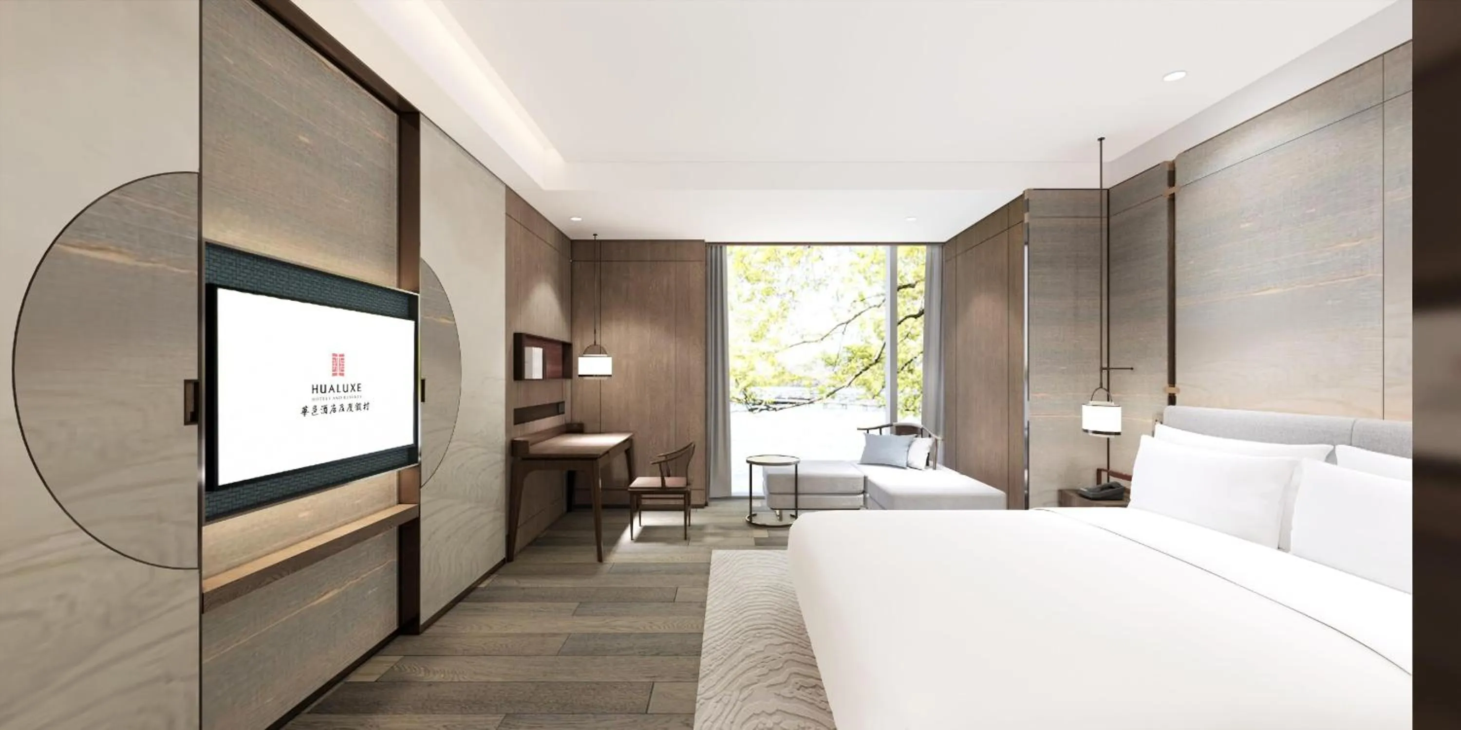 Photo of the whole room, Bed in HUALUXE Hotels and Resorts Haining