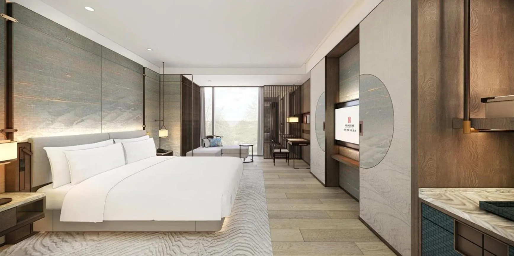 Photo of the whole room, Bed in HUALUXE Hotels and Resorts Haining