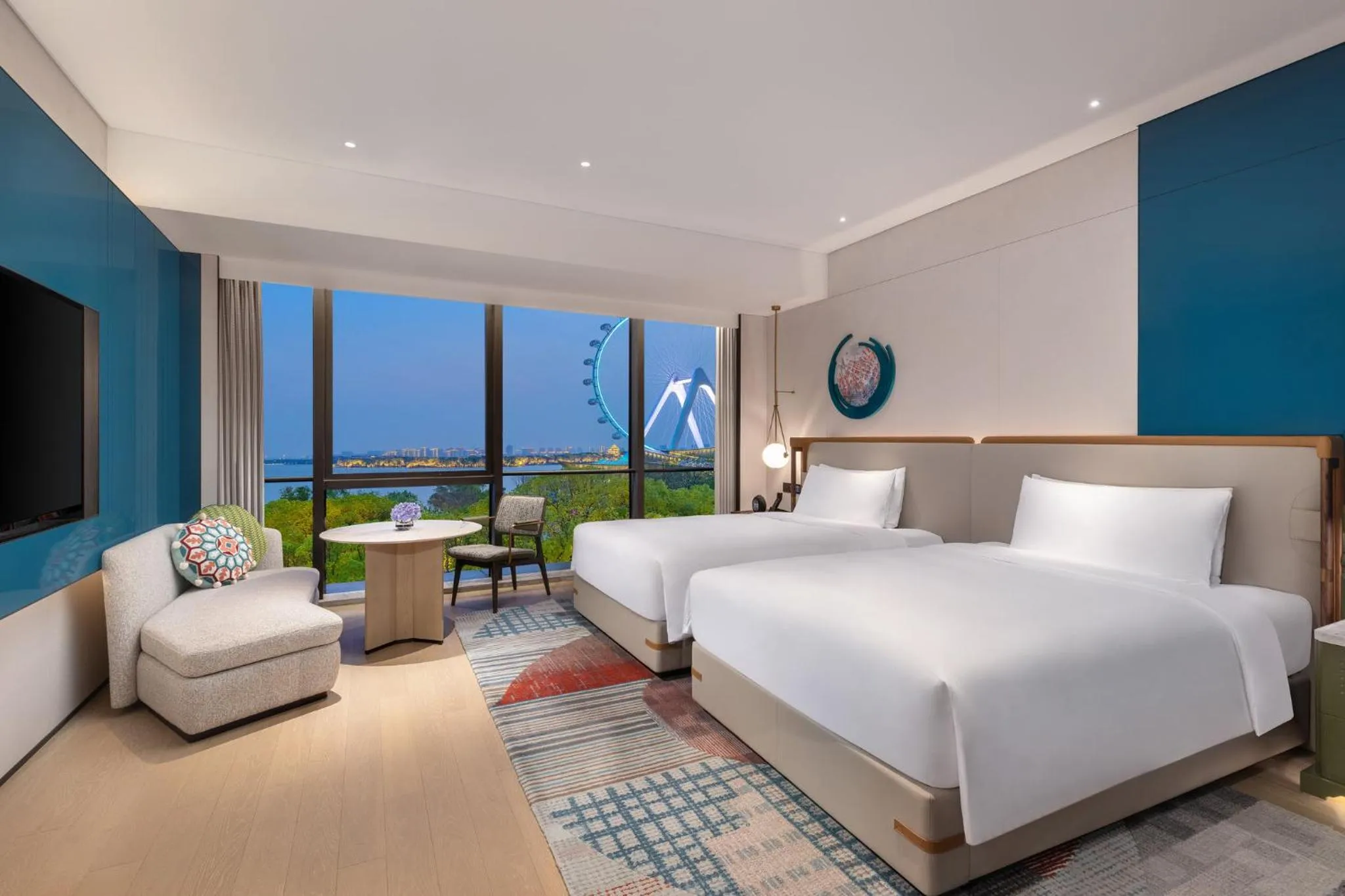 Photo of the whole room, Bed in Hotel Indigo Suzhou Jinji Lake by IHG