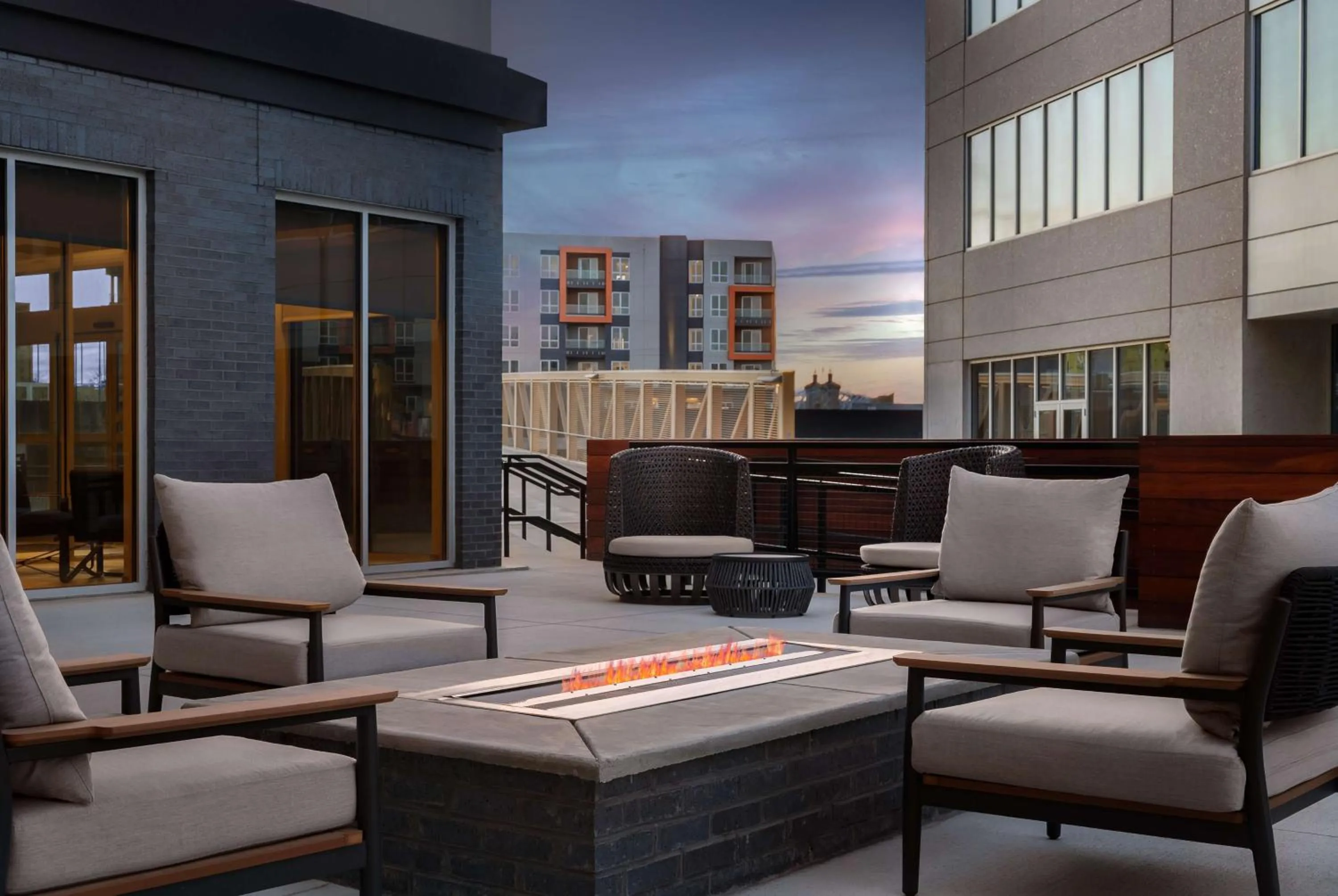Patio in Homewood Suites By Hilton Newport Cincinnati