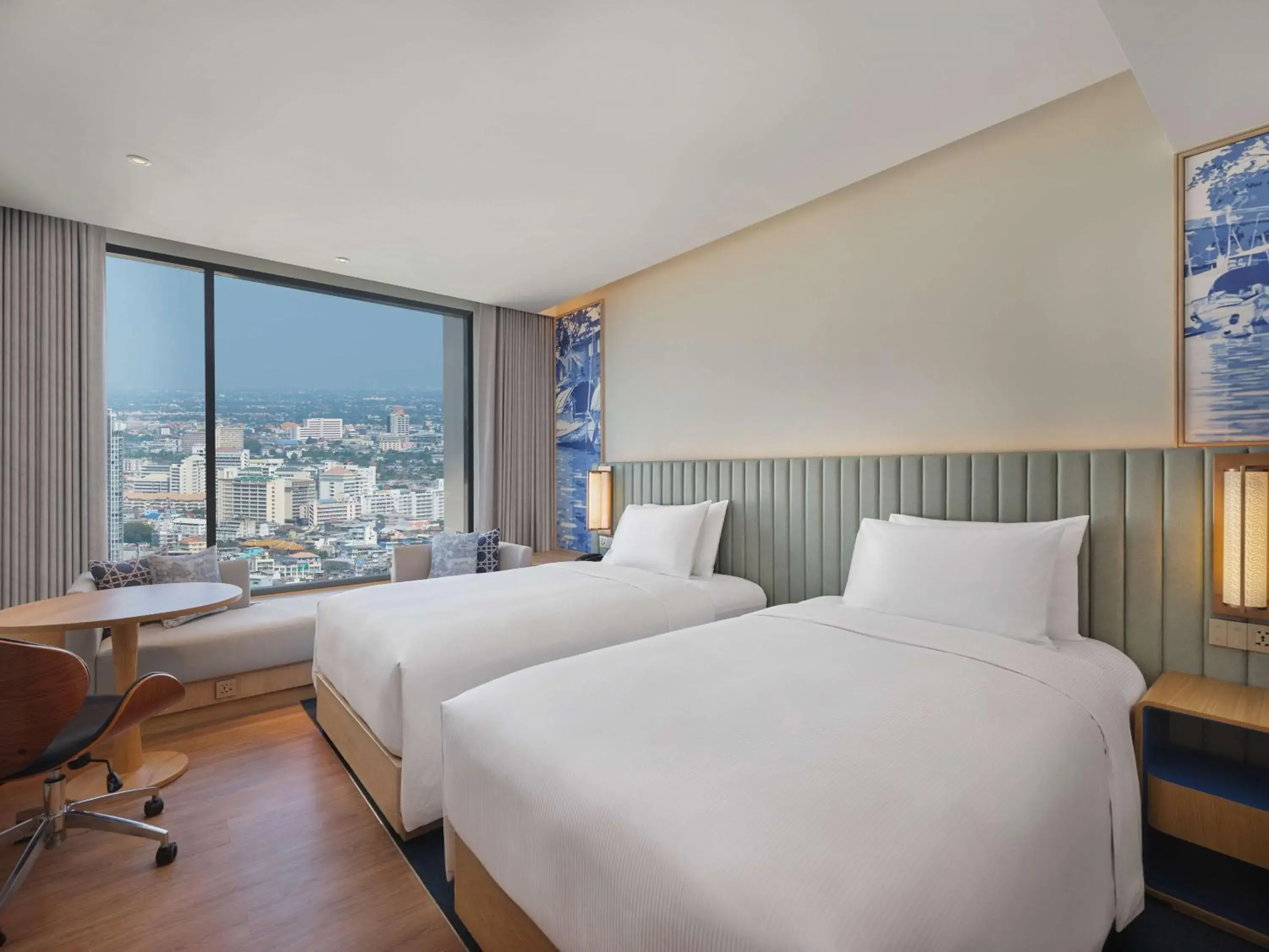 Deluxe Twin Room with City View in Hilton Garden Inn Bangkok Riverside Deluxe Twin Room with City View in Hilton Garden Inn Bangkok Riverside