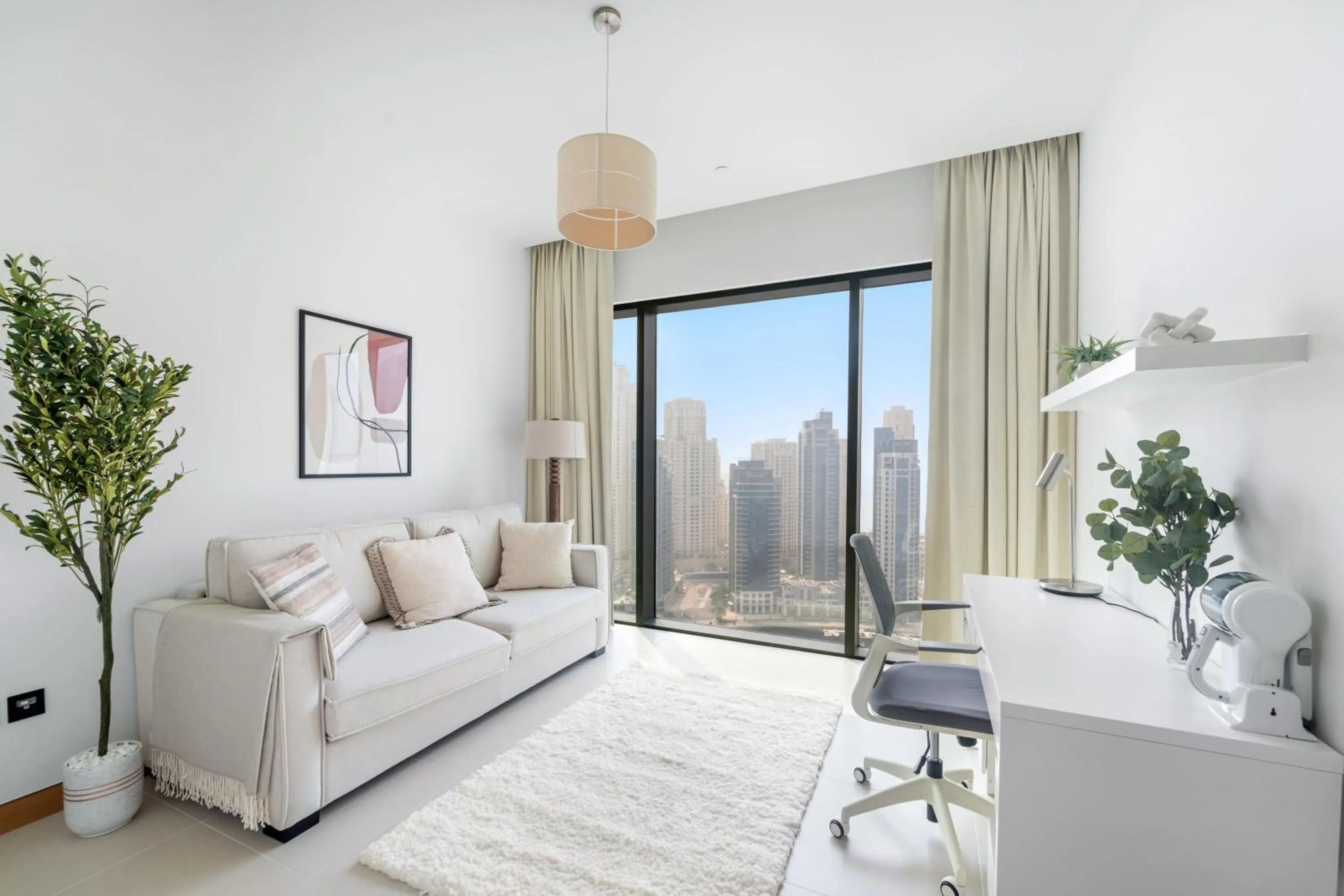 Living room in Silkhaus Chic 1BDR with 1 Study Room in Dubai Marina