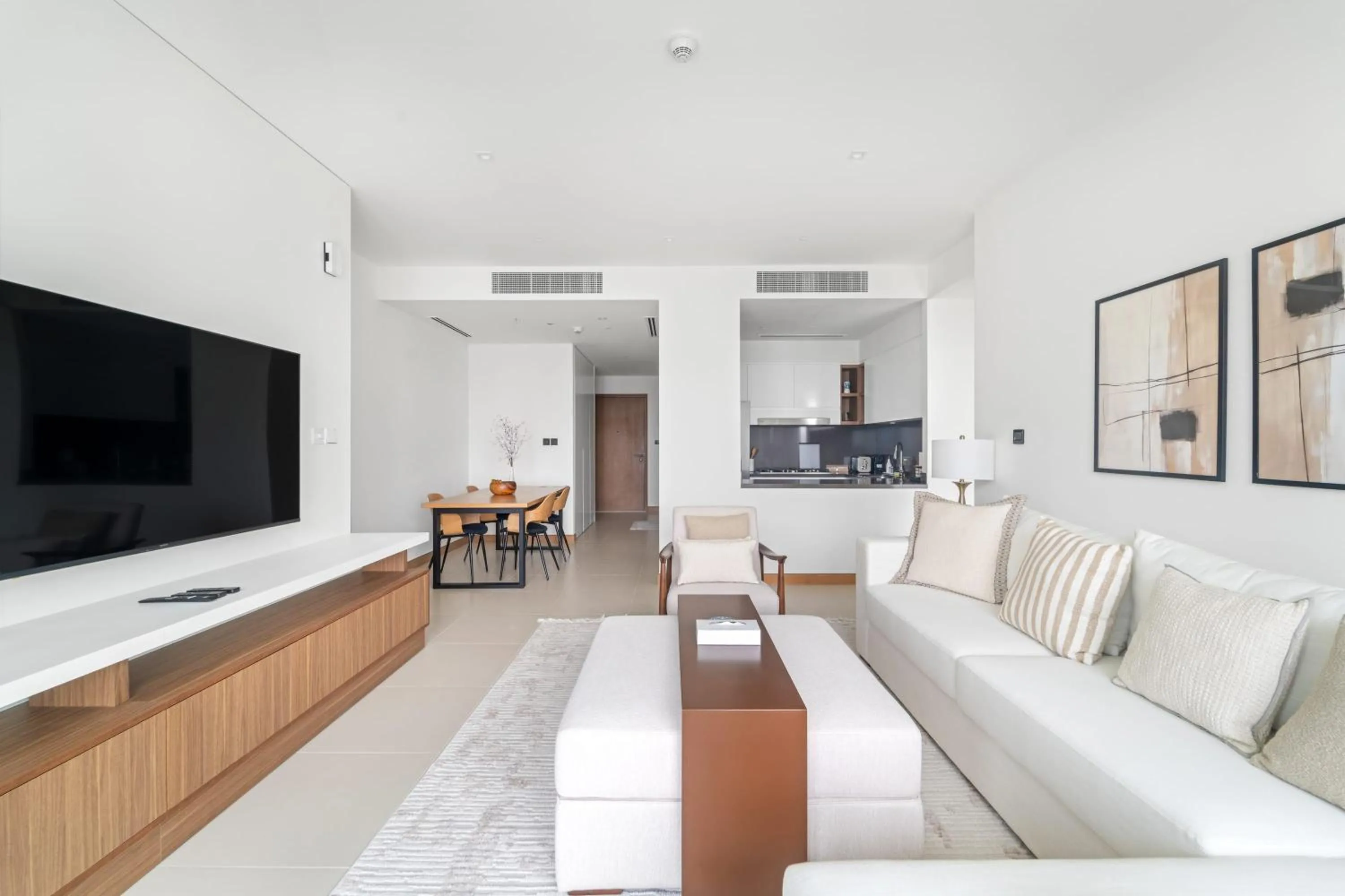 Living room in Silkhaus Chic 1BDR with 1 Study Room in Dubai Marina