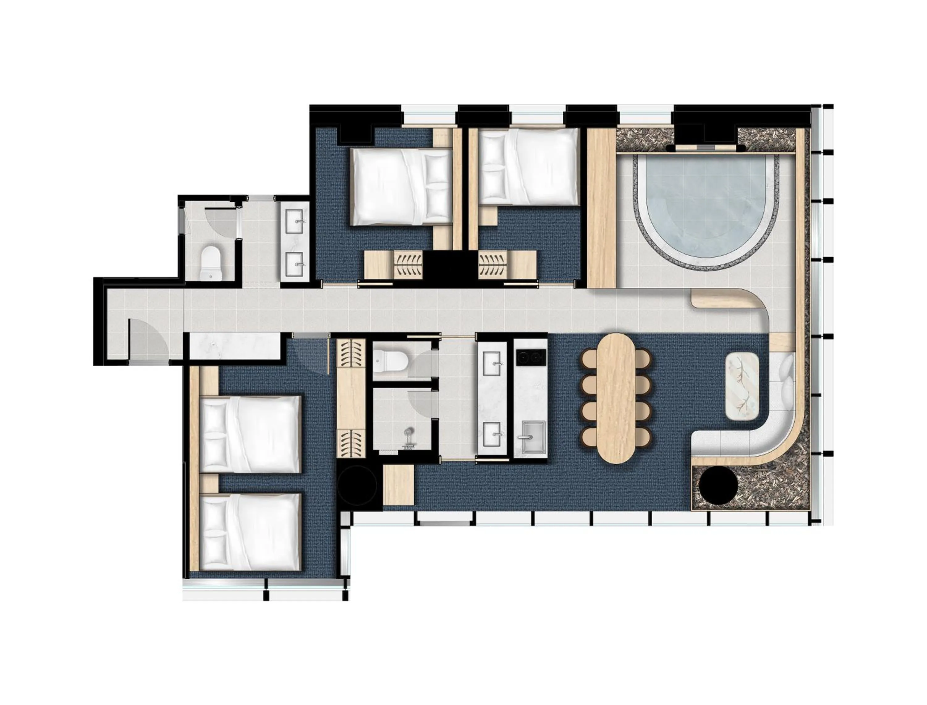 Floor plan in UH Suite The Gangnam