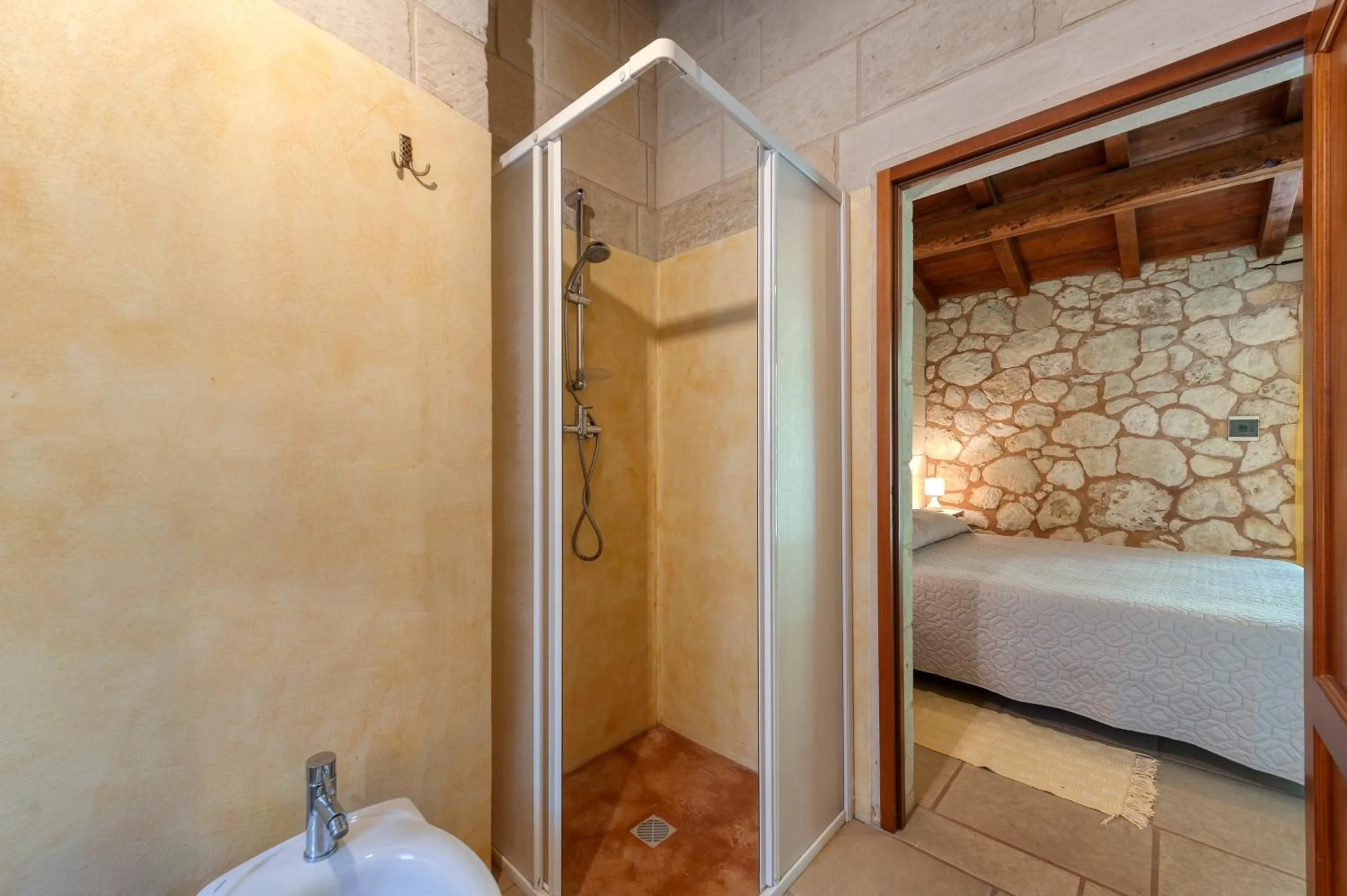 Bathroom, Bed in Masseria Copertini