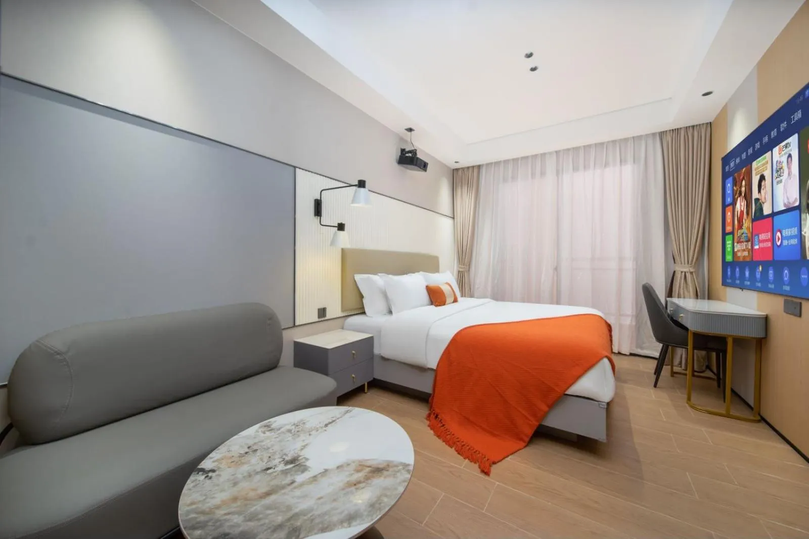 Photo of the whole room, Bed in Guangzhou Yashe International Apartment