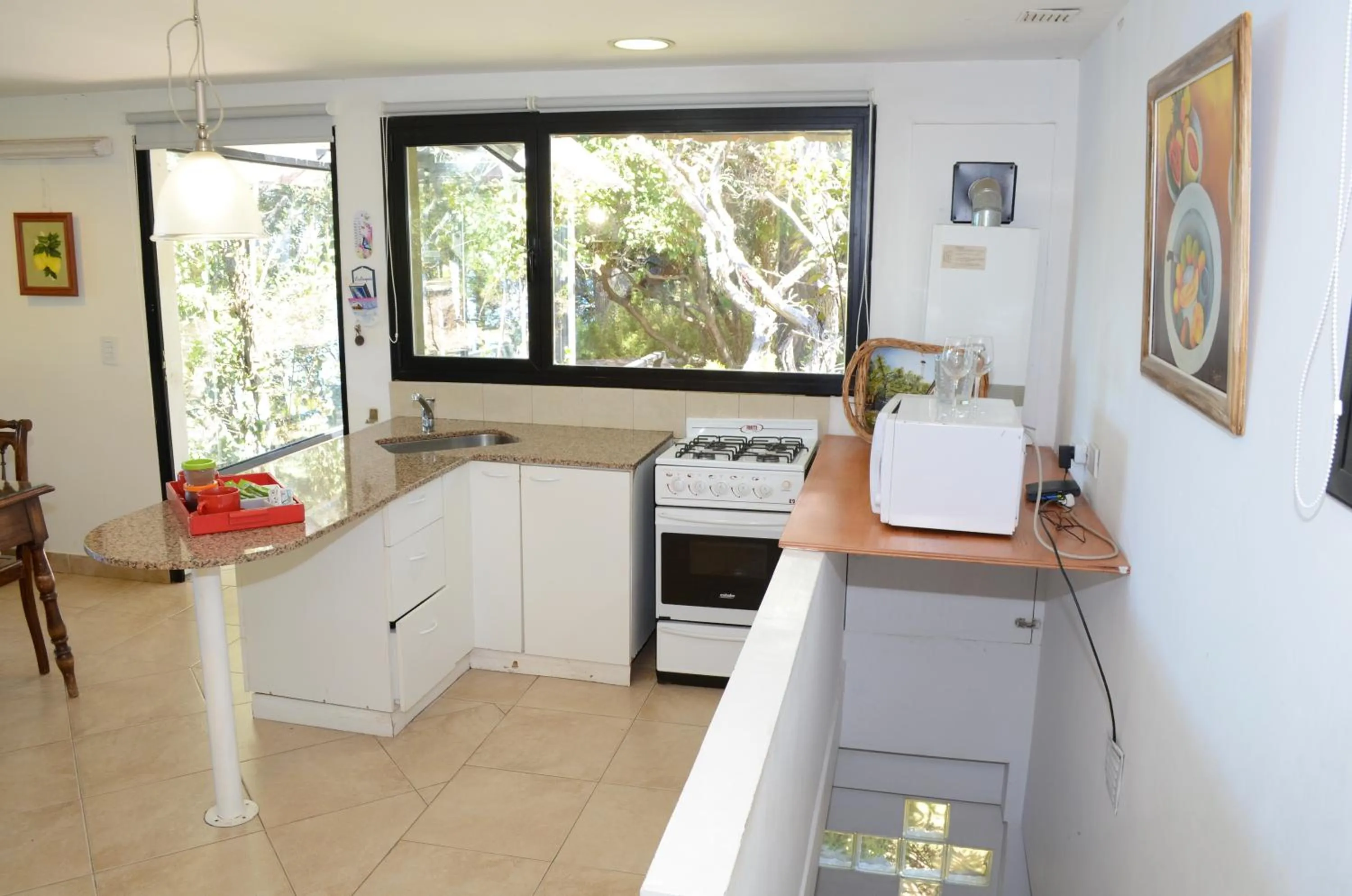 Kitchen or kitchenette in Apart Hotel La Busqueda