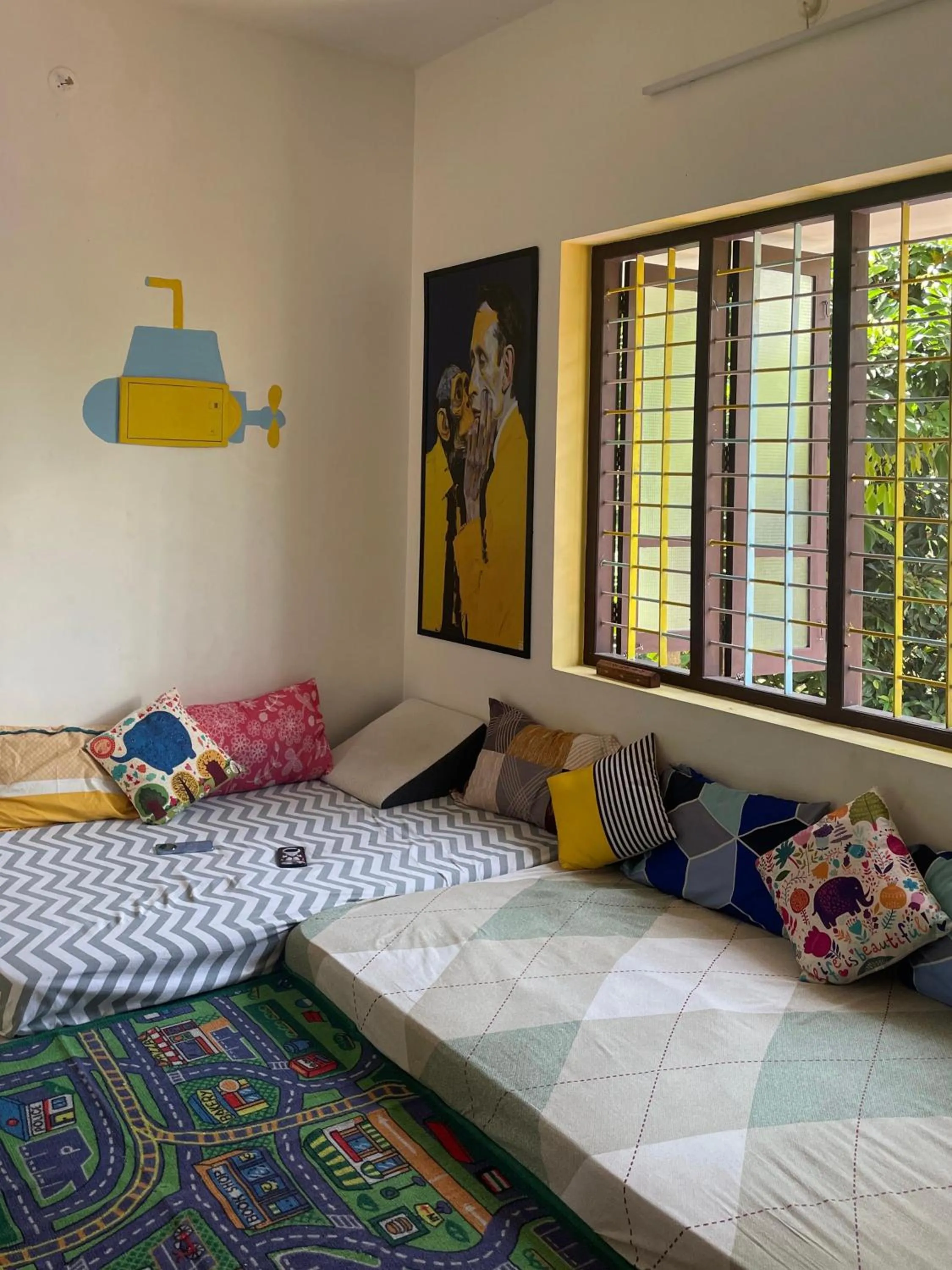 Decorative detail, Bed in The Yellow Submarine