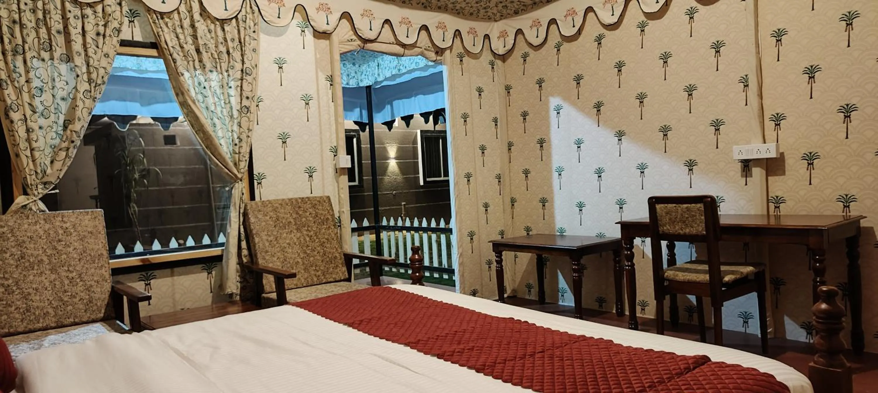 Bed in Braham Vatika Resort