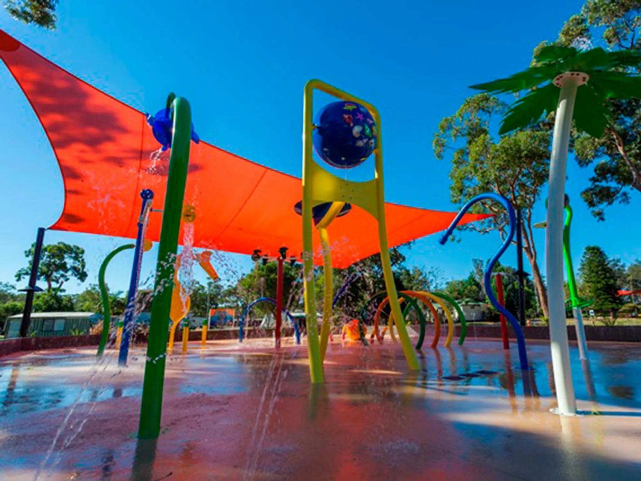Aqua park in NRMA Ocean Beach Holiday Resort