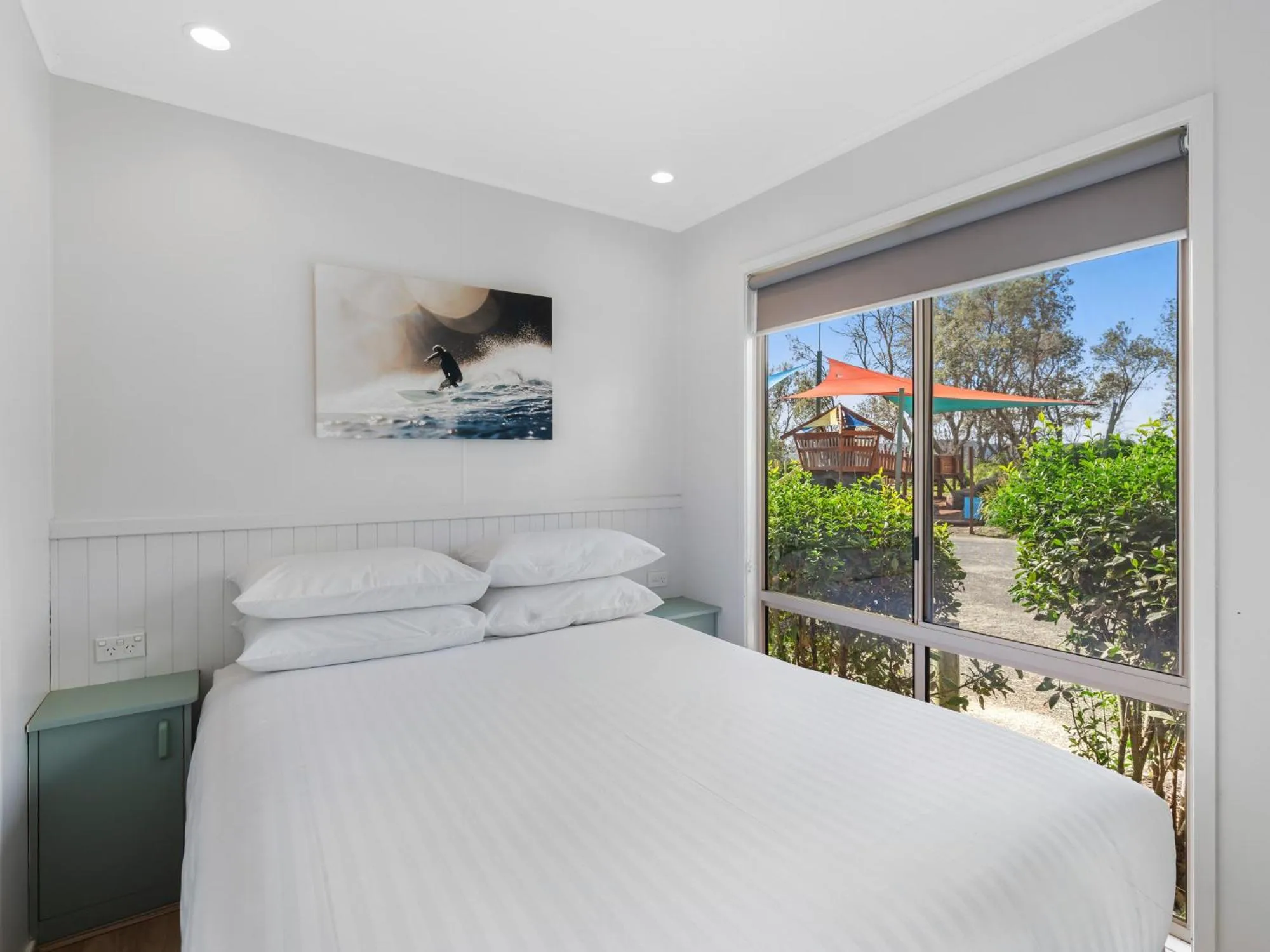 Bed in NRMA Ocean Beach Holiday Resort