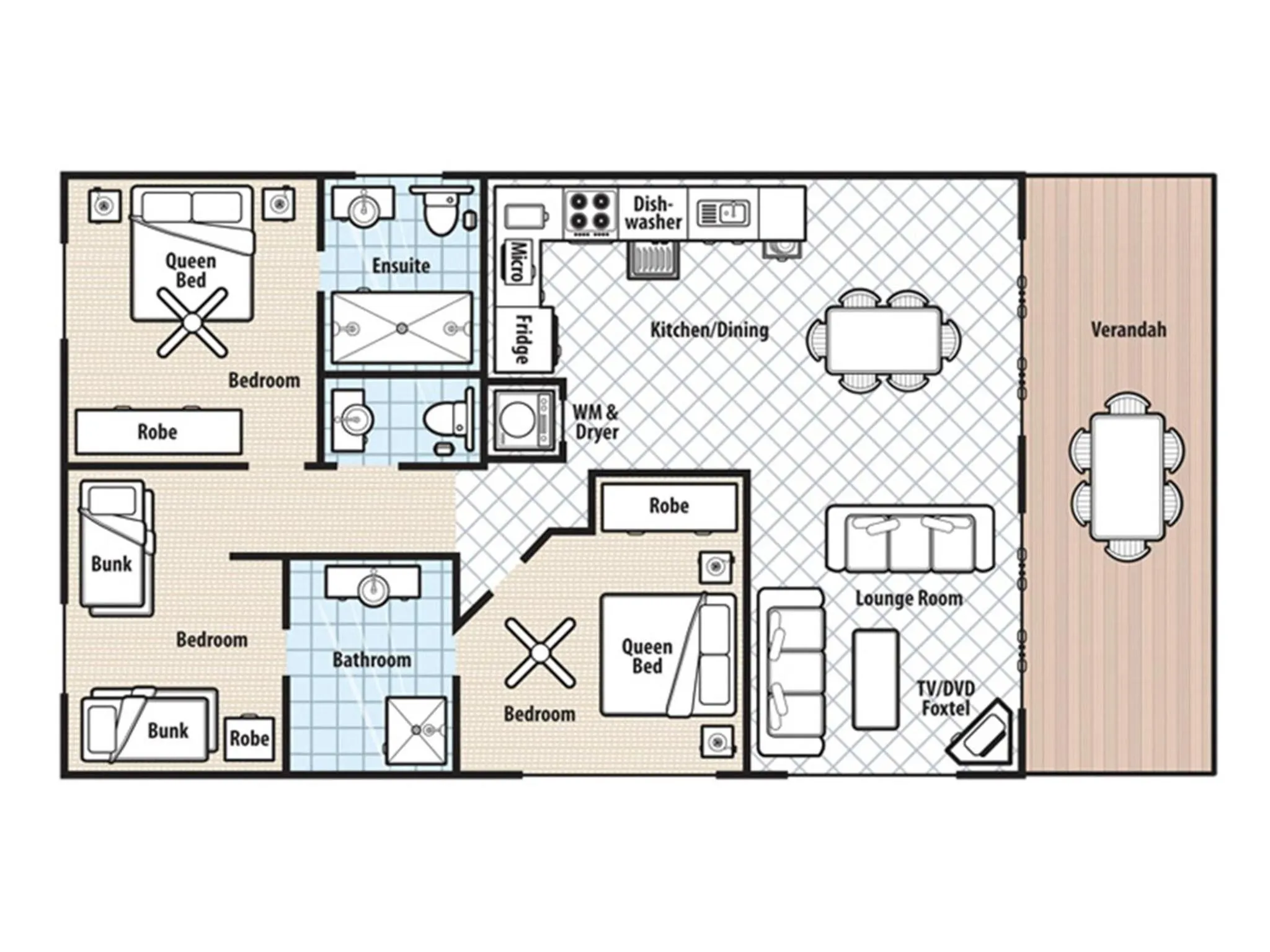 Floor plan in NRMA Ocean Beach Holiday Resort