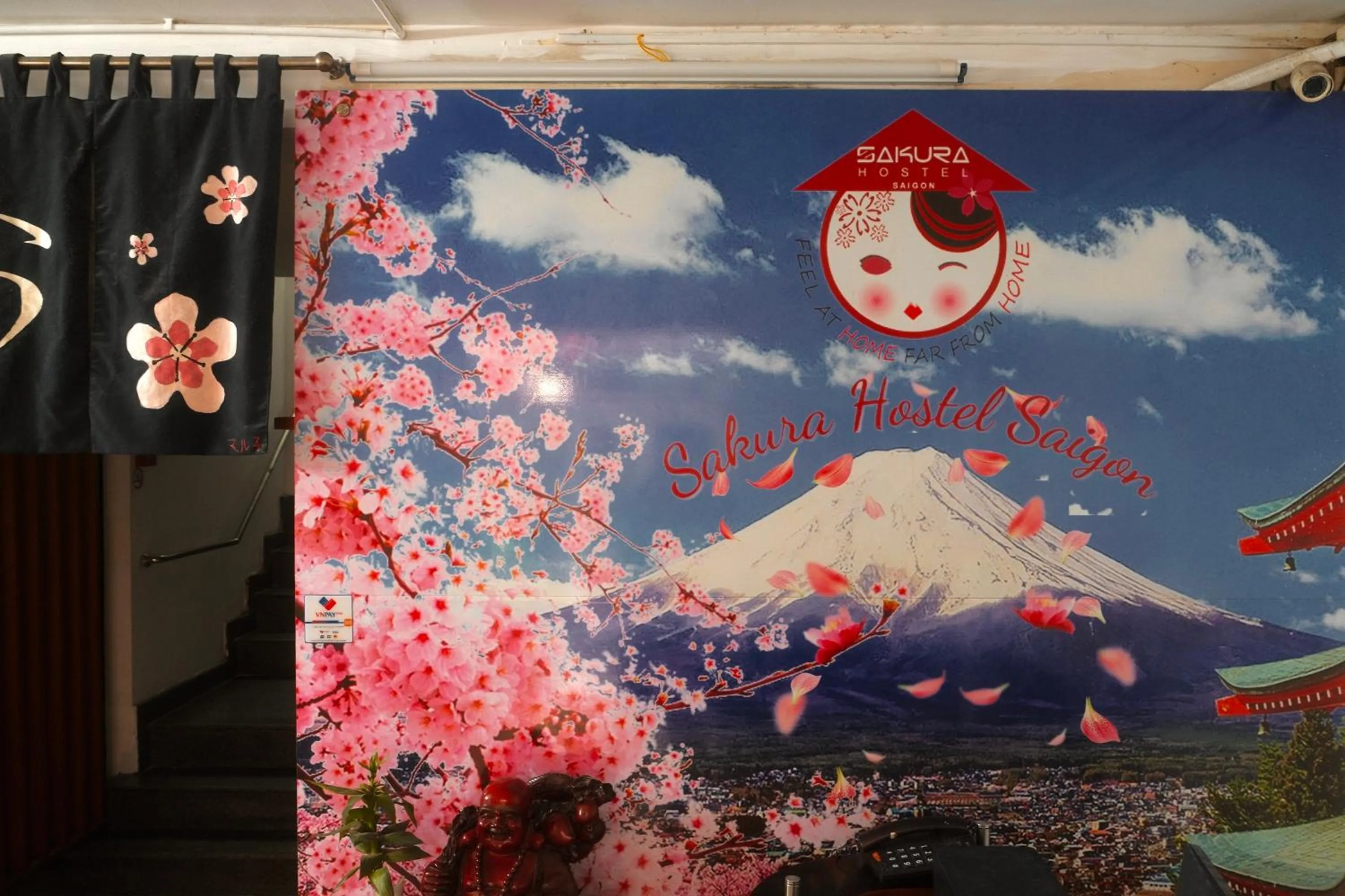 Decorative detail in Sakura Hostel Saigon