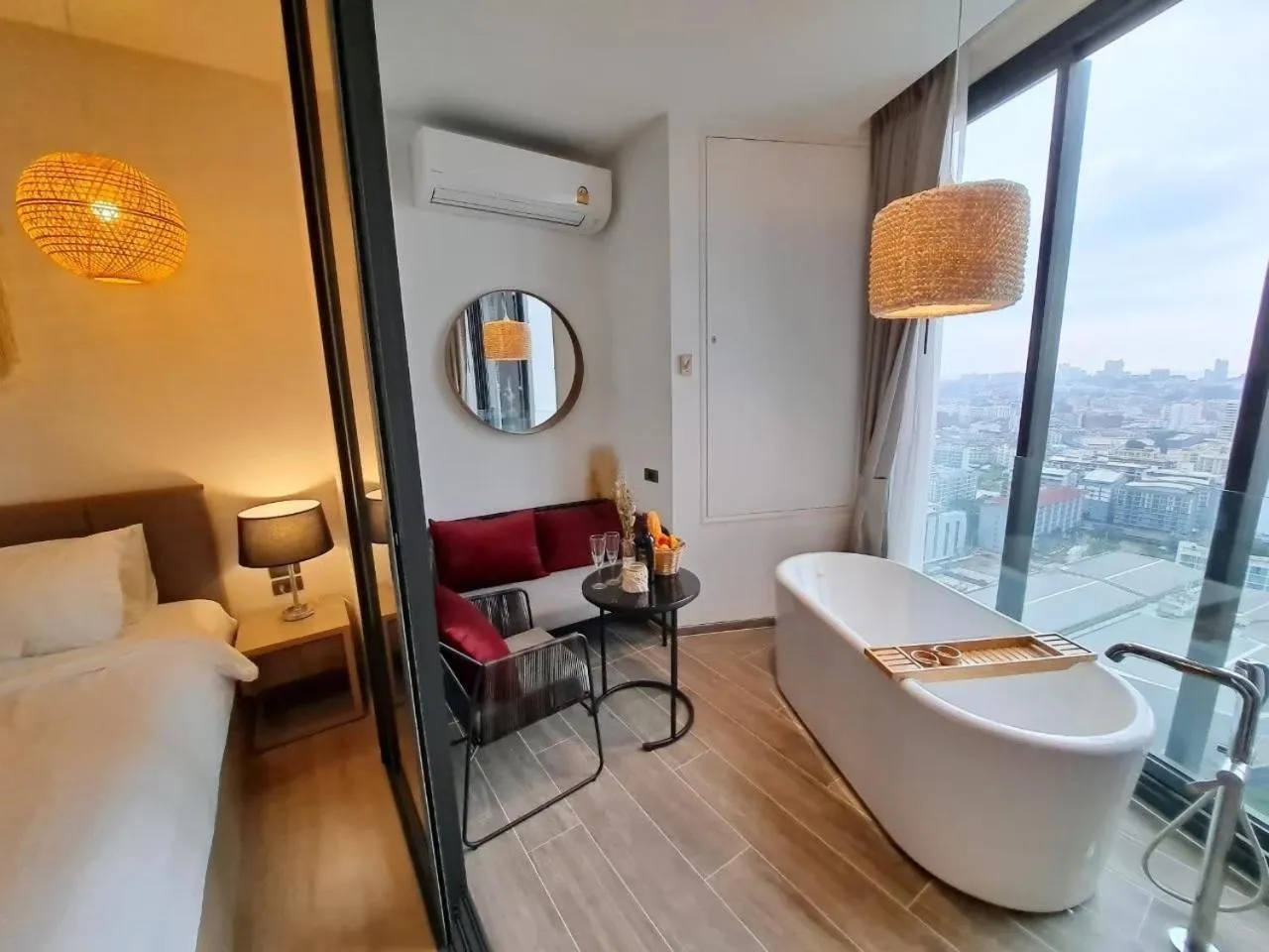 Bathroom, Bed in Edge Central Pattaya by Mickey
