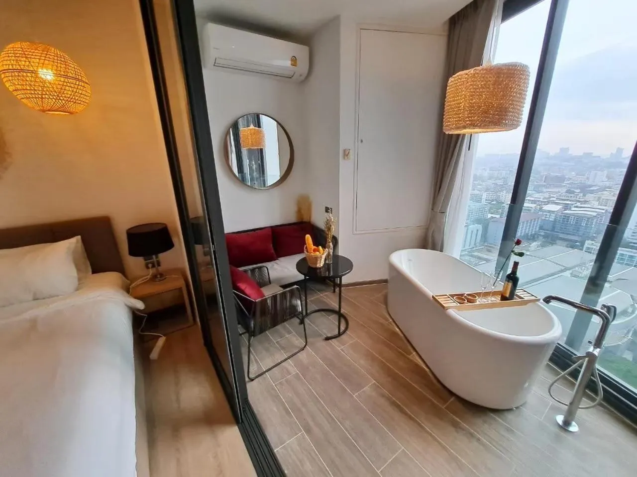 Bathroom, Bed in Edge Central Pattaya by Mickey