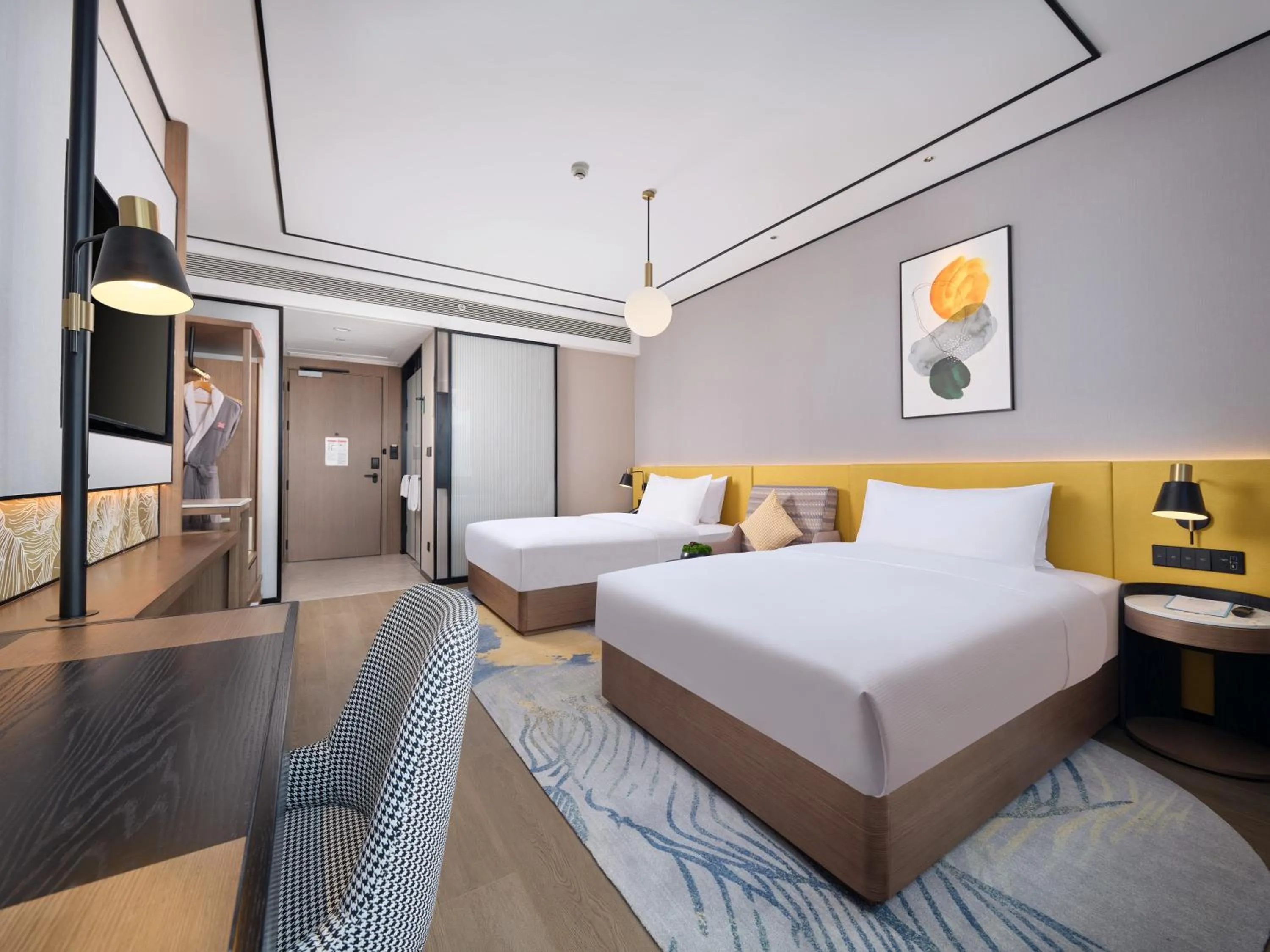 Bedroom, Bed in Hilton Garden Inn Ji'Nan High-Tech Zone