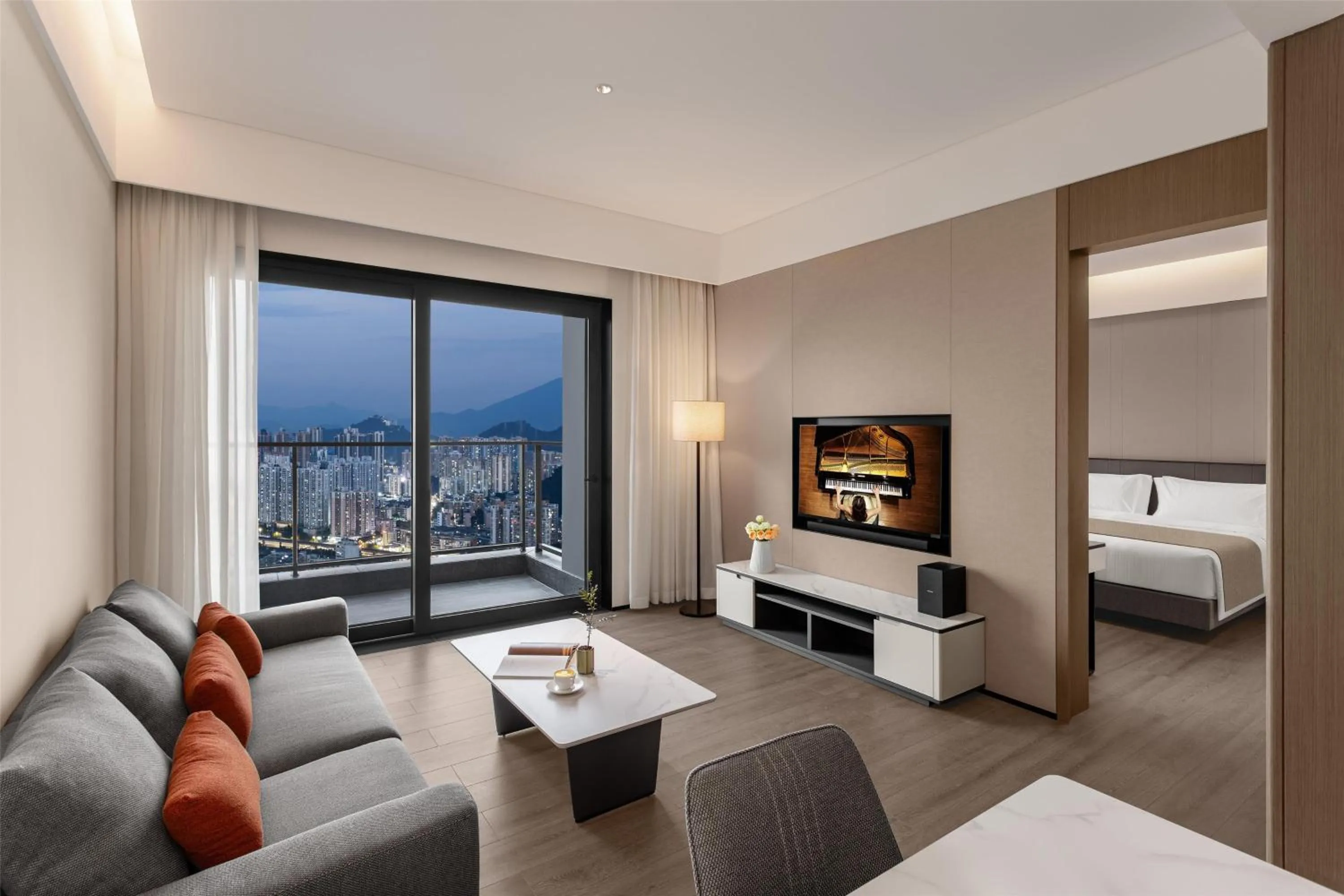 Bedroom, Bed in Ascott Fengyishan Shenzhen