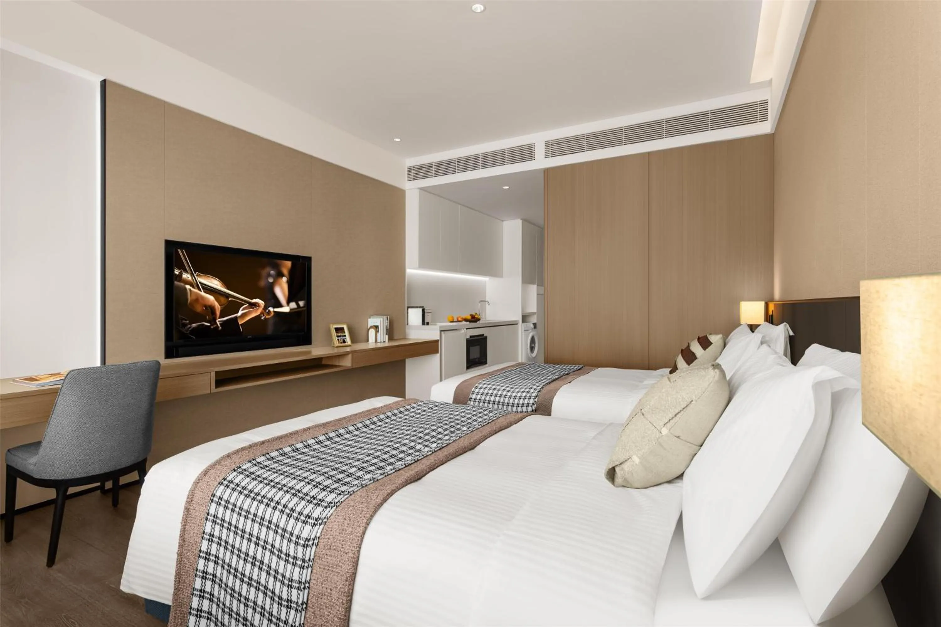 Bedroom, Bed in Ascott Fengyishan Shenzhen