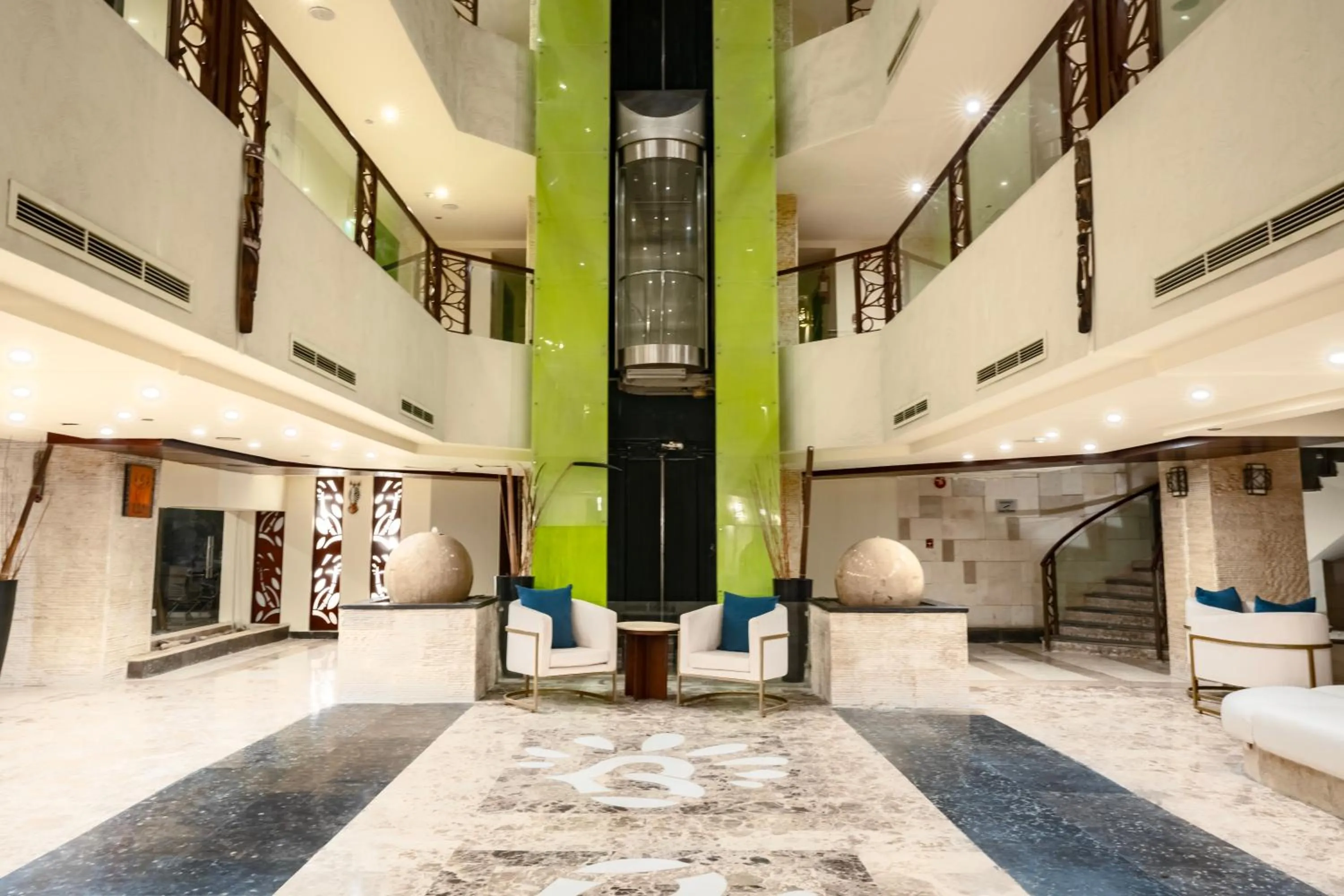 Seating area in La Rosa Boho Aqua park Hotel