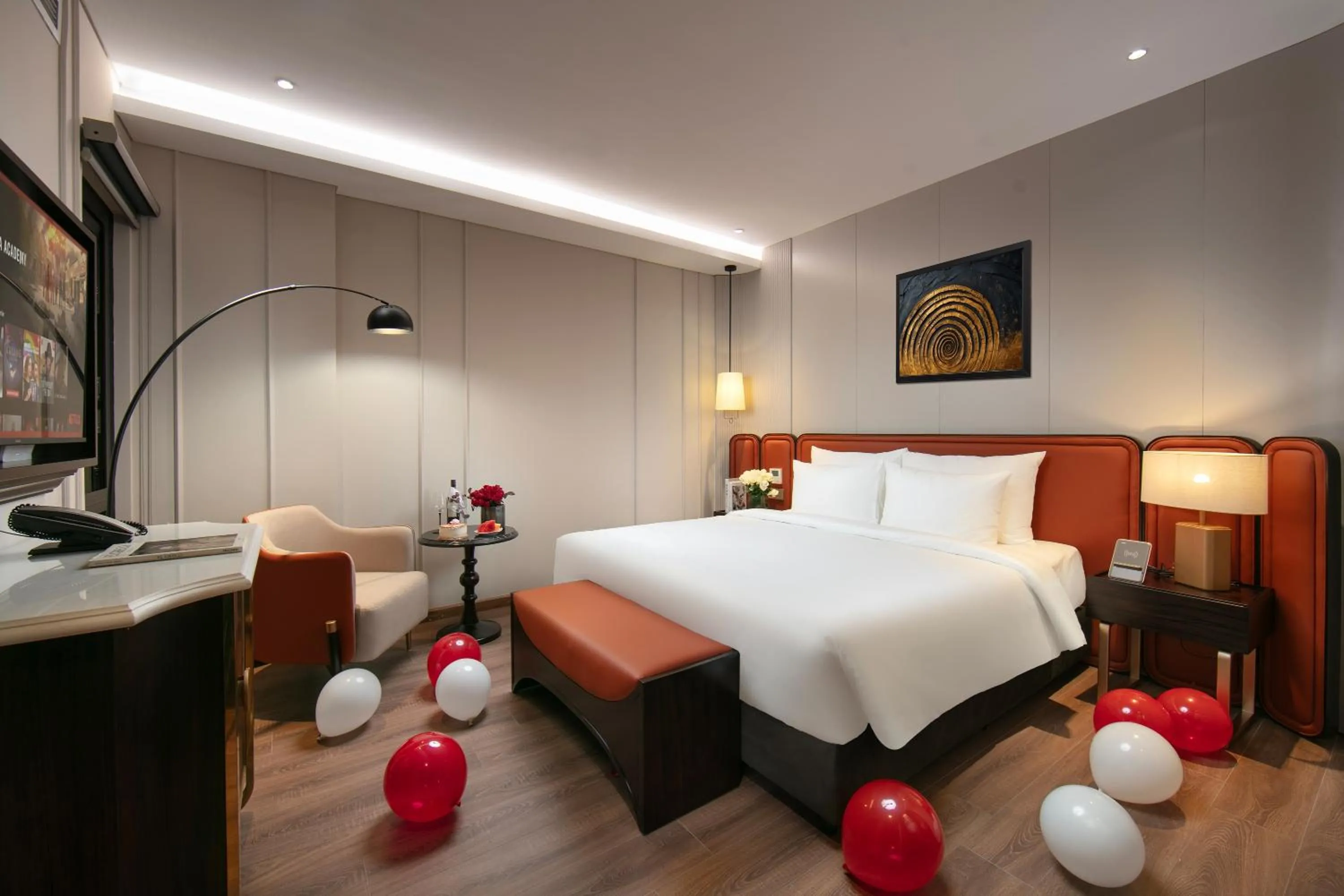 Bed in Le Premier Hotel & Rooftop Bar