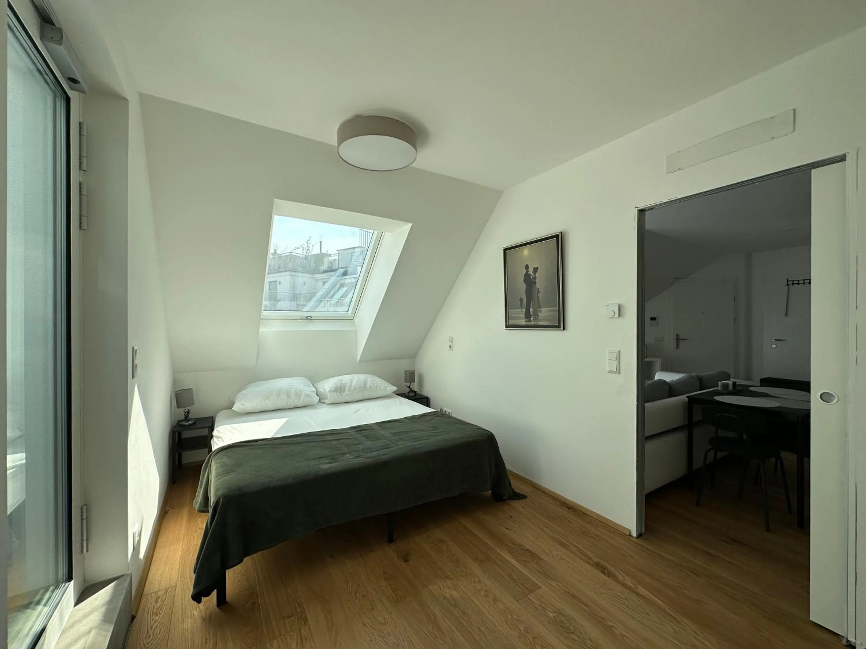 Bed in FeelHome-Dachterrasse-4 Gäste-WiFi