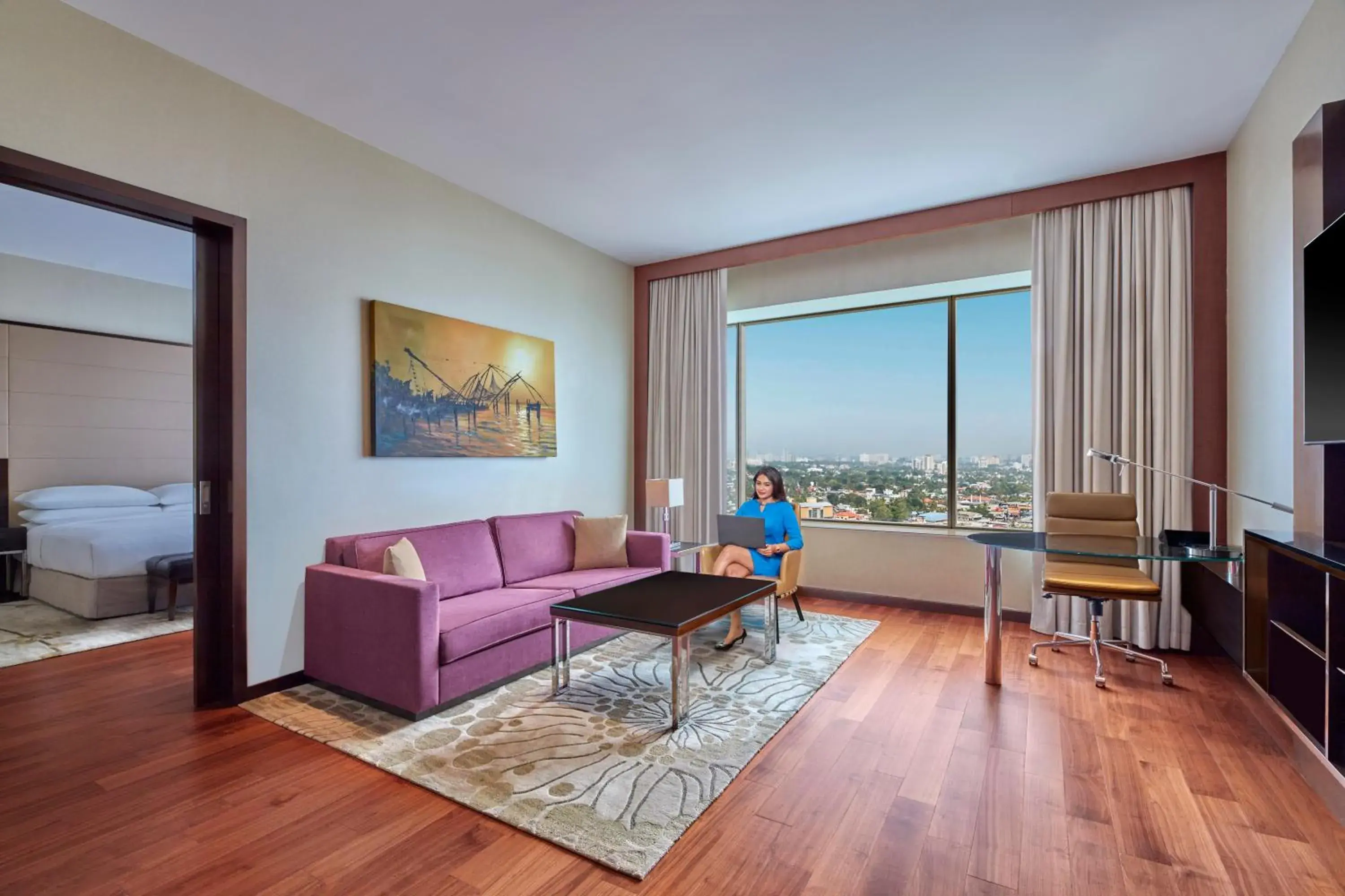 Club Suite, Executive lounge access, 1 Bedroom Suite, 1 King in Kochi Marriott Hotel Club Suite, Executive lounge access, 1 Bedroom Suite, 1 King in Kochi Marriott Hotel