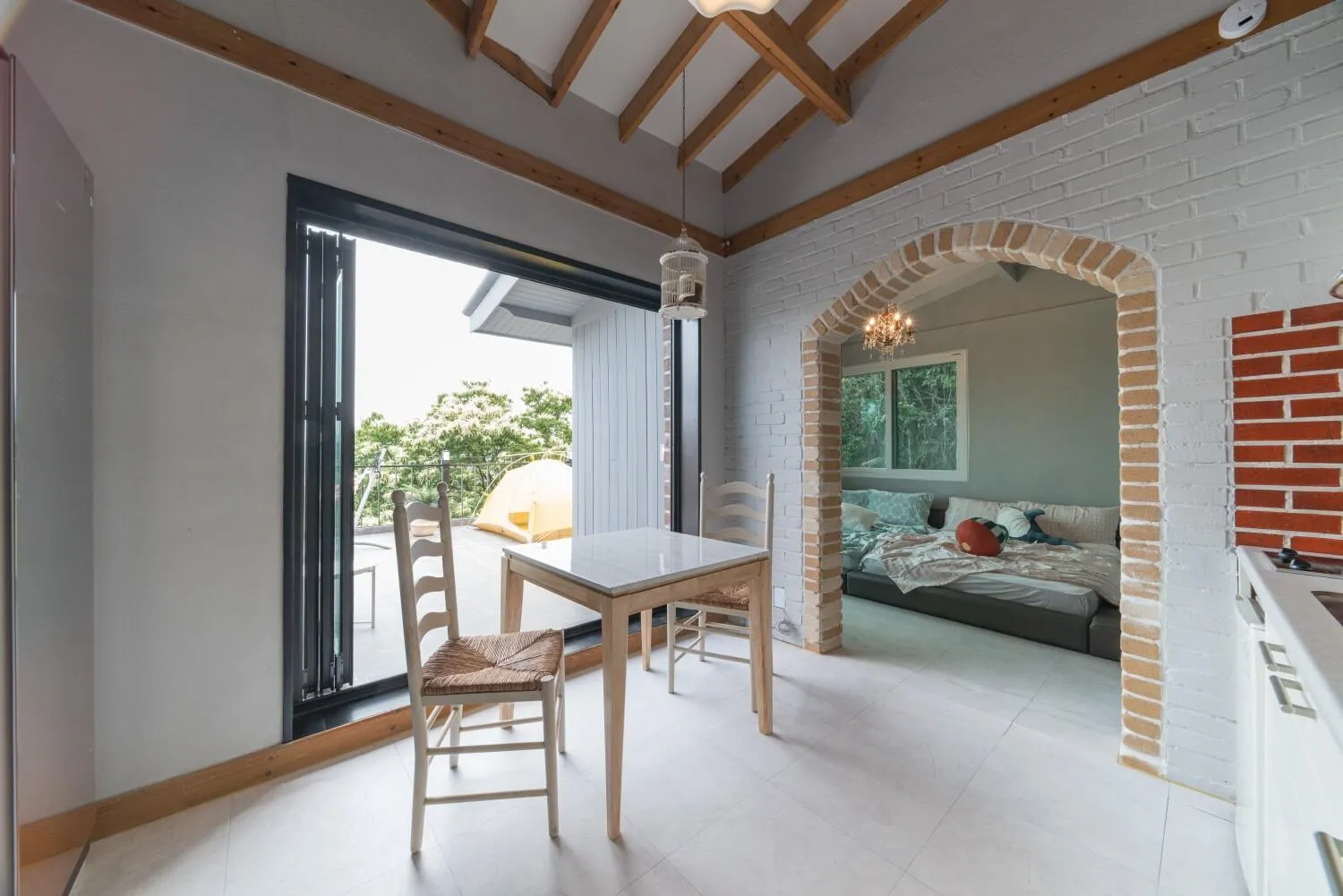 Bed in Yangyang Little Forest Pension