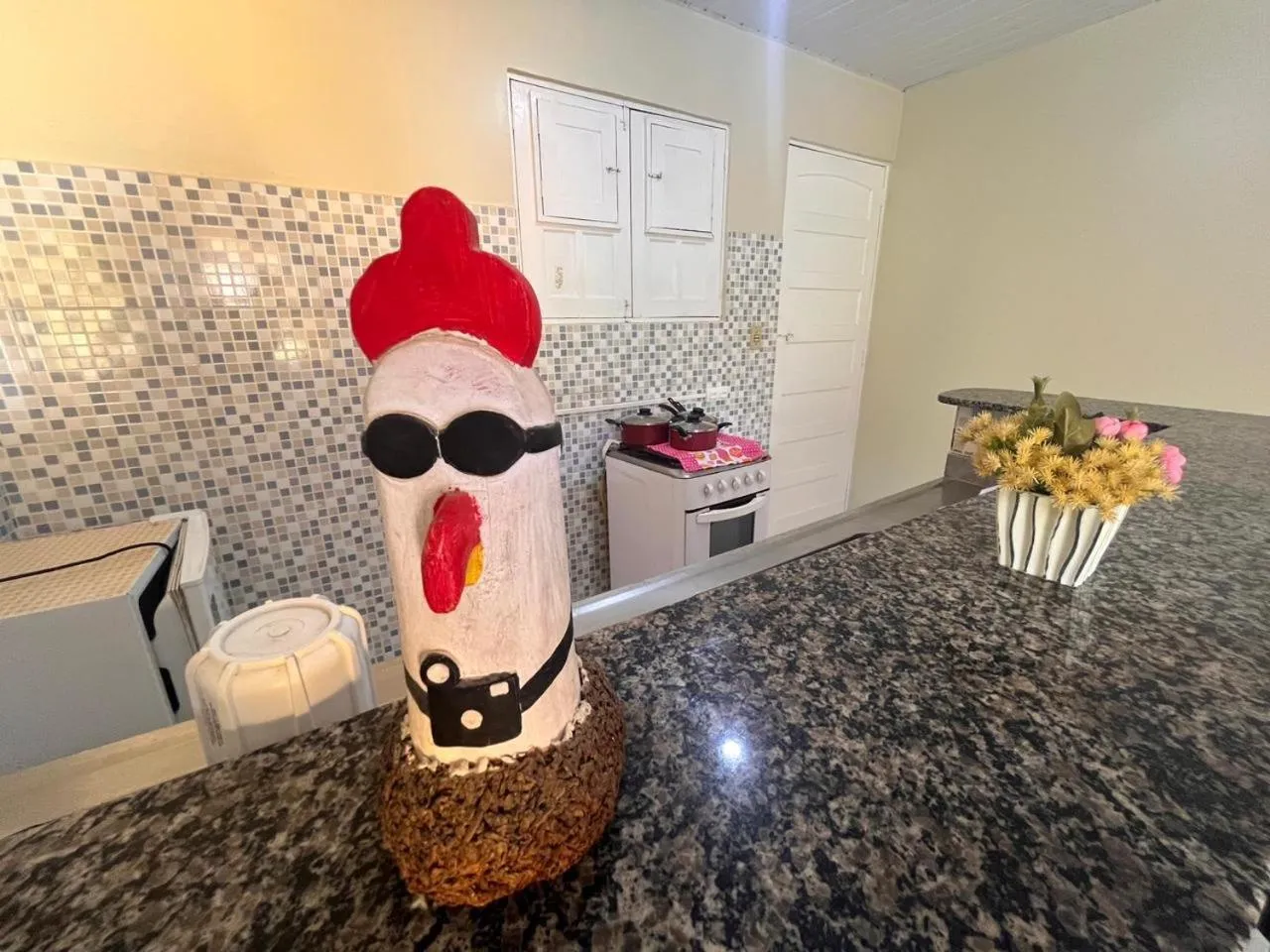 Kitchen or kitchenette in Pousada Flor de Merepe