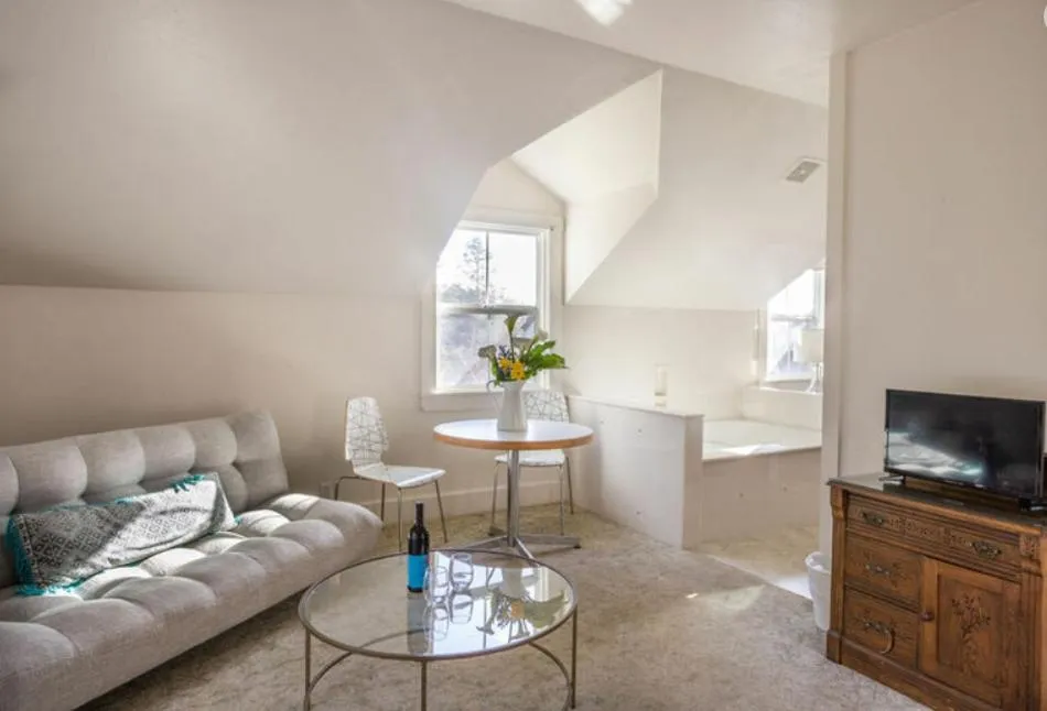 Seating area in Dennen's Victorian Farmhouse