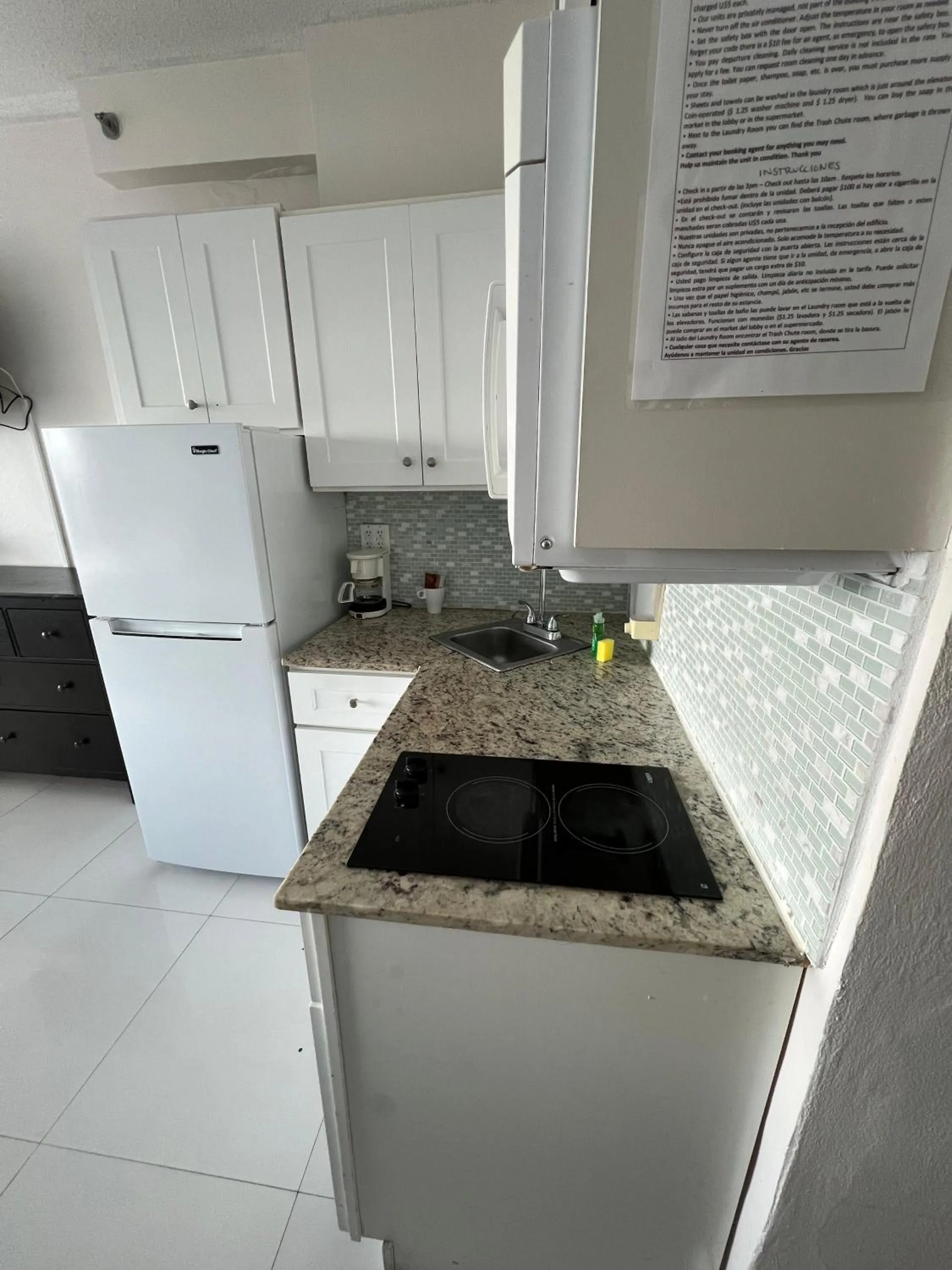 Kitchen or kitchenette in Oceanfront Studio Miami Beach