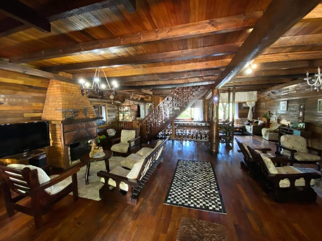 Seating area in Chalé das Neves