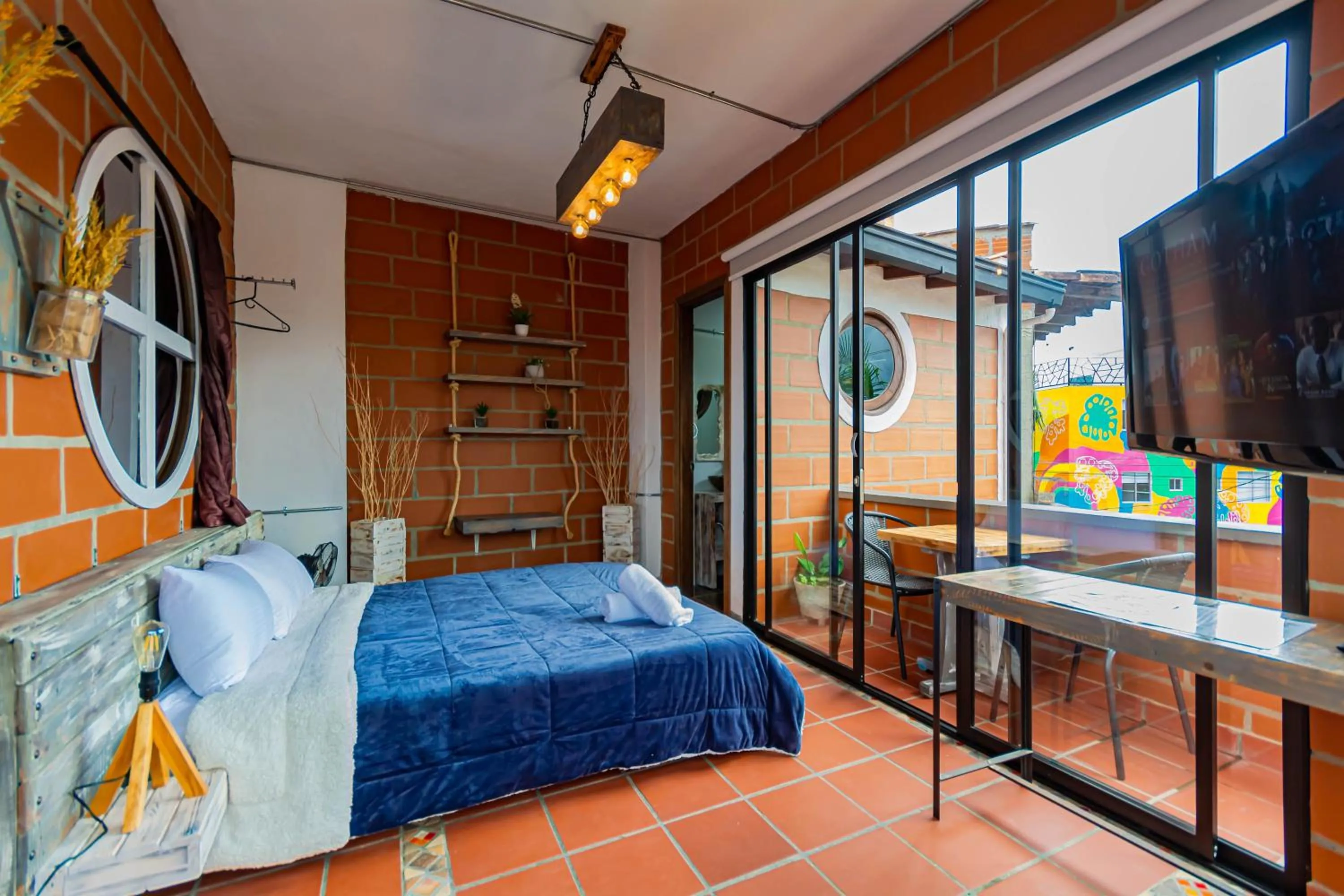 Bed in Hotel Spa Bliss Guatape