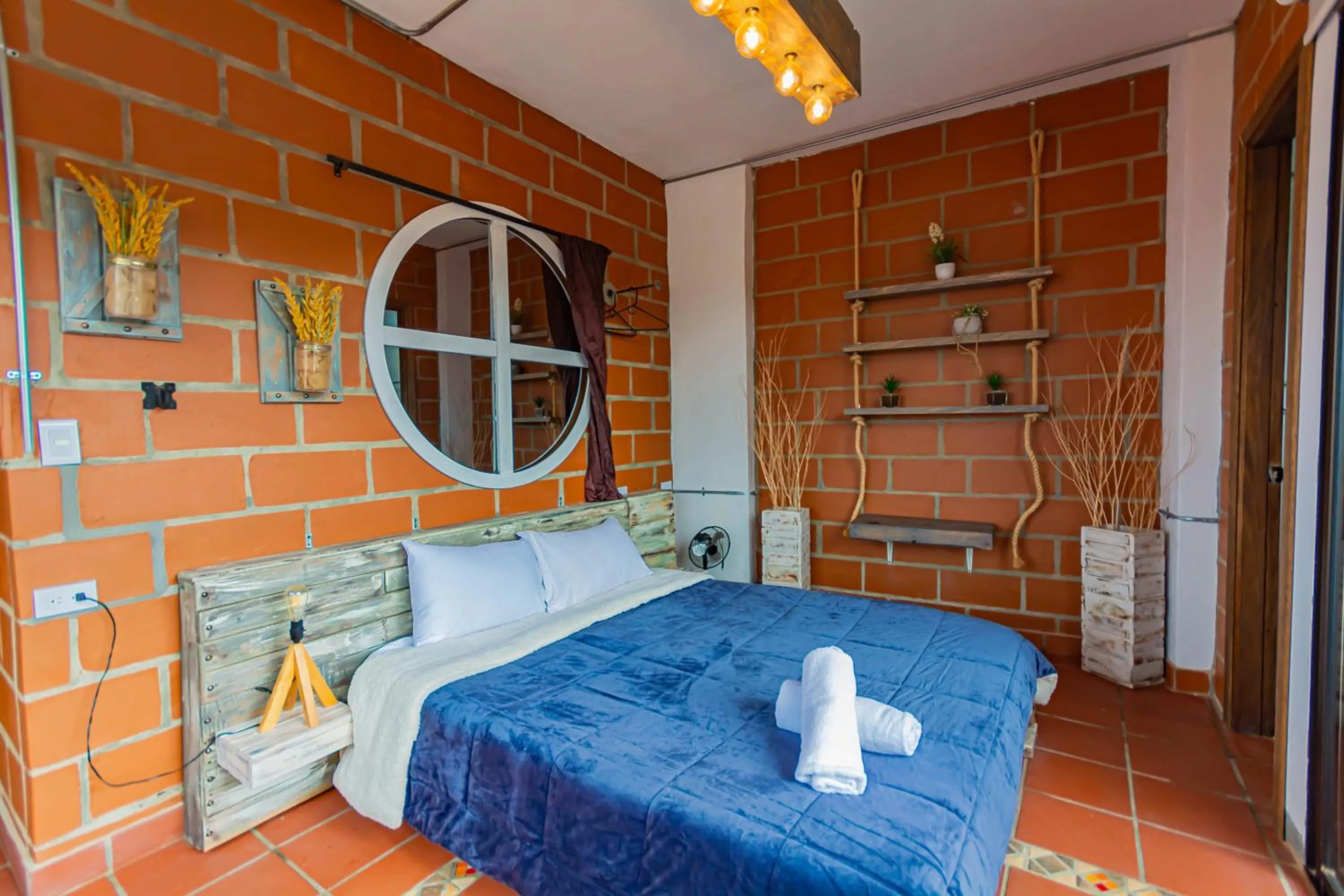 Bed in Hotel Spa Bliss Guatape