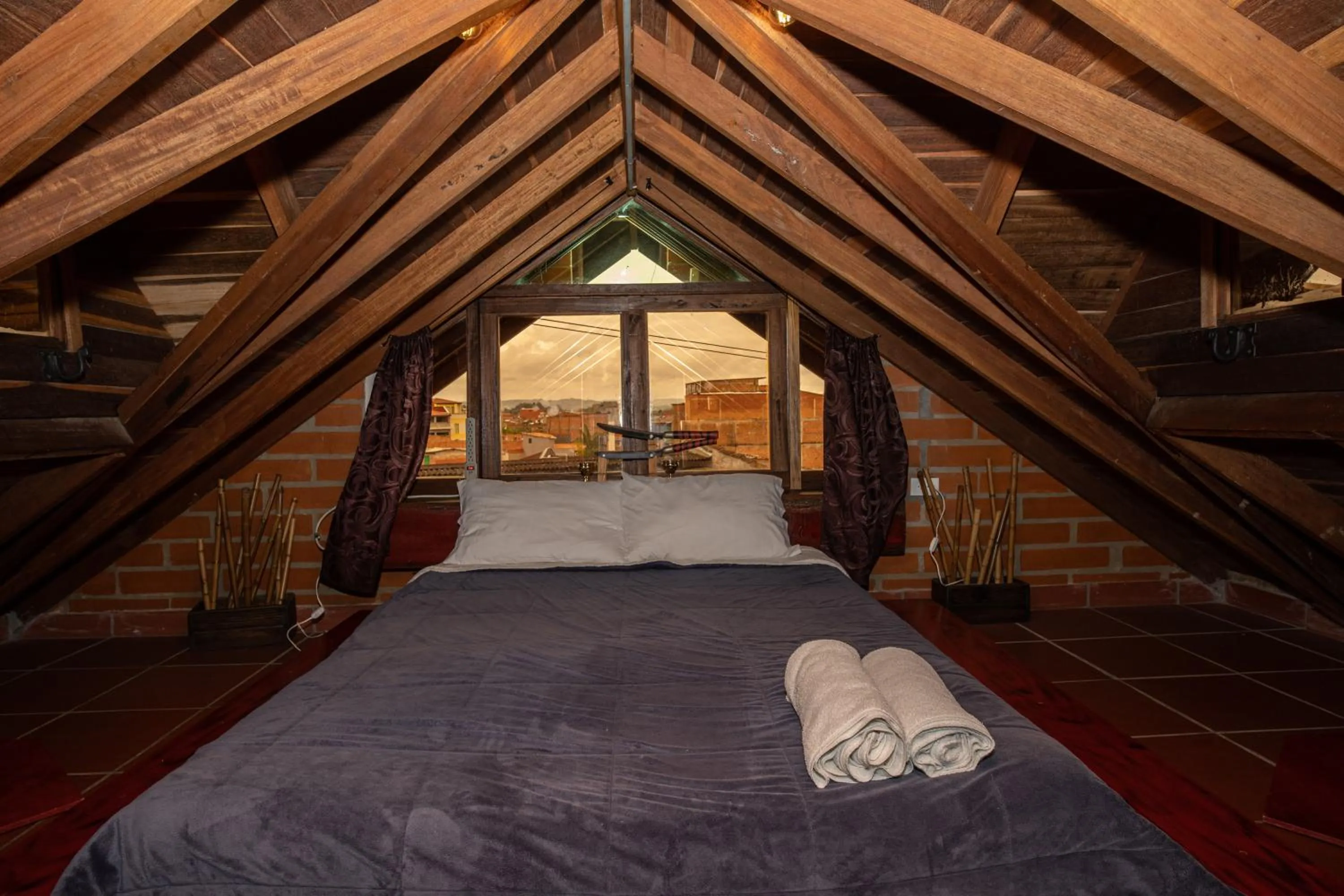 Bed in Hotel Spa Bliss Guatape