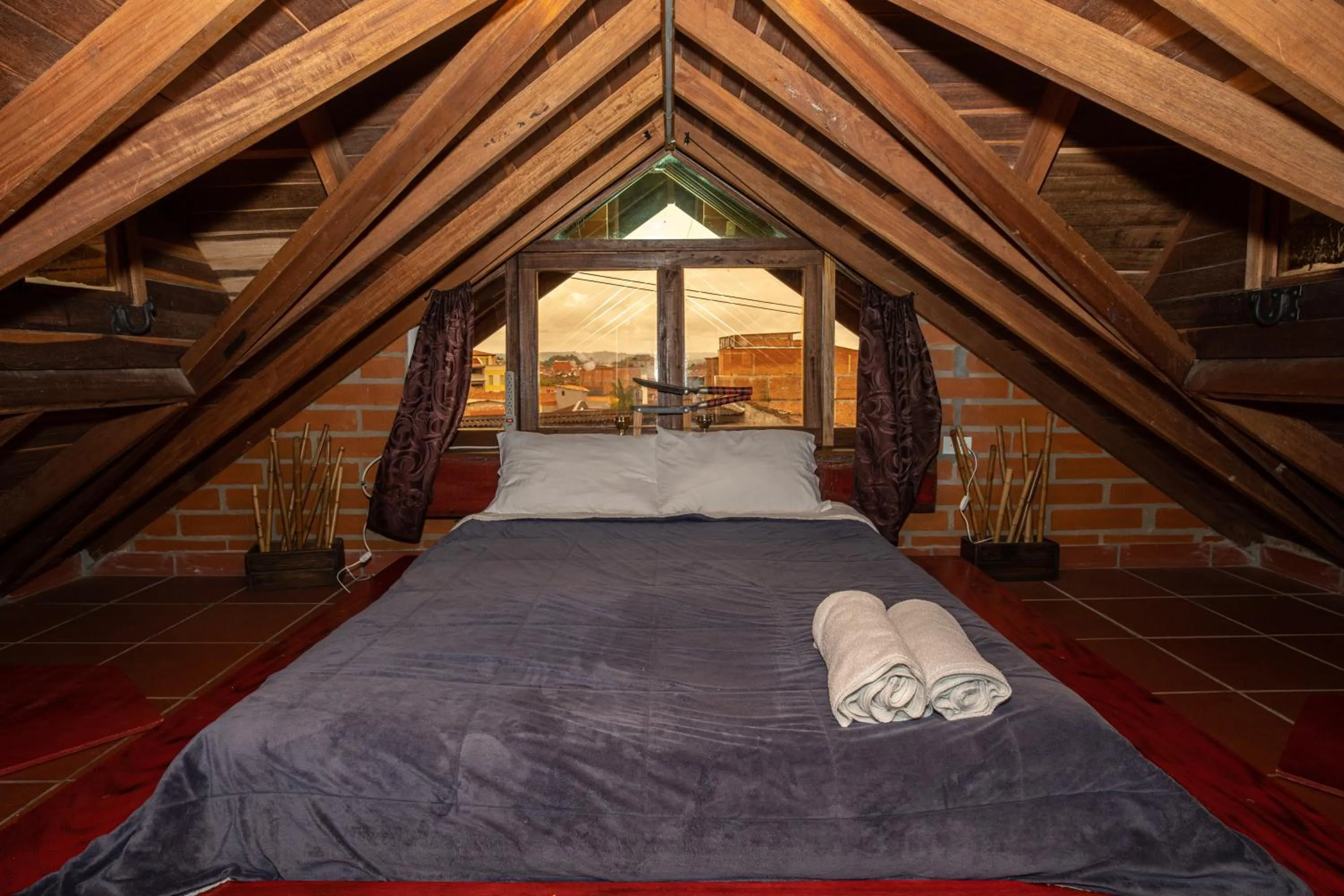 Bed in Hotel Spa Bliss Guatape