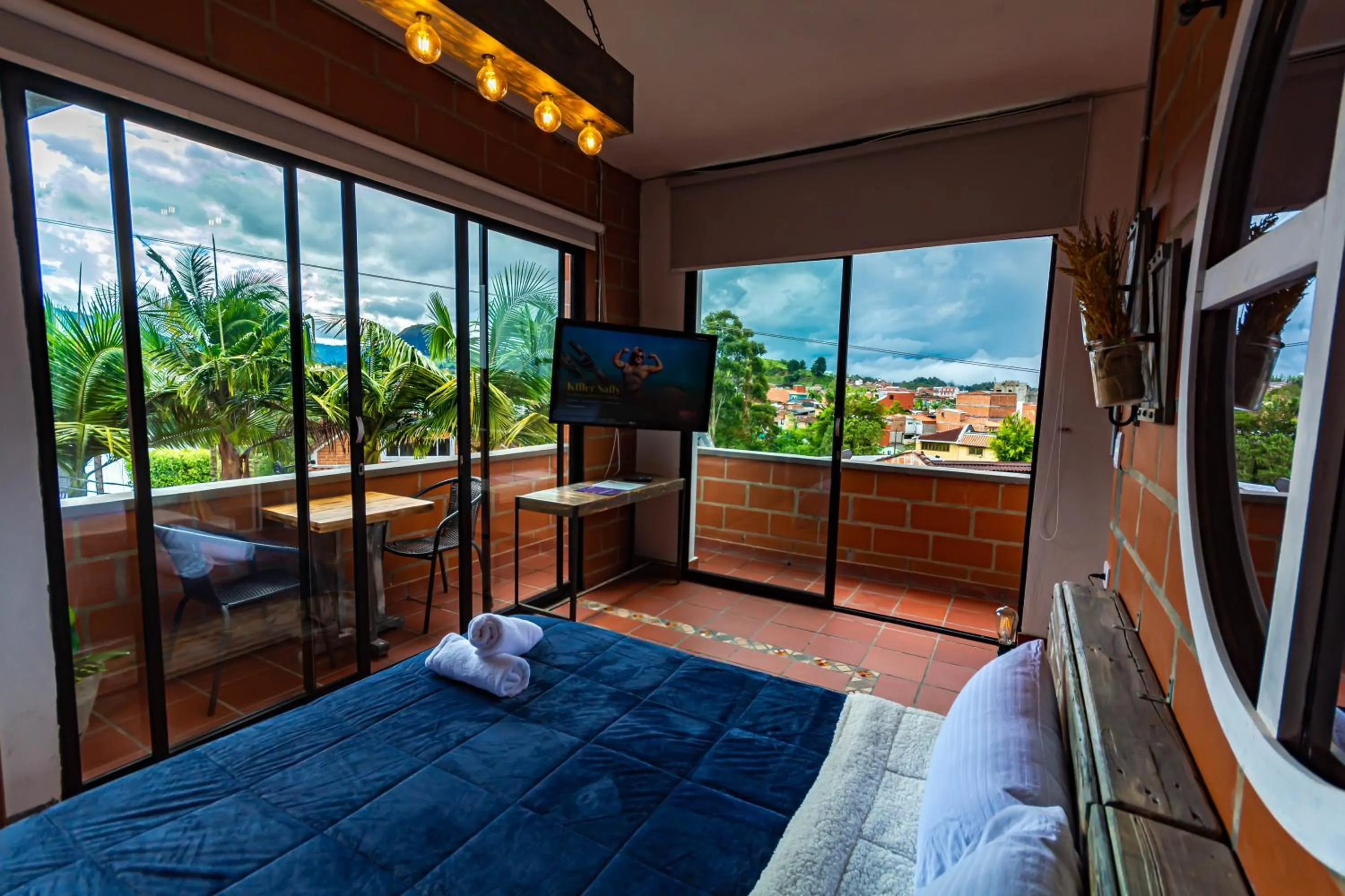 Bed in Hotel Spa Bliss Guatape