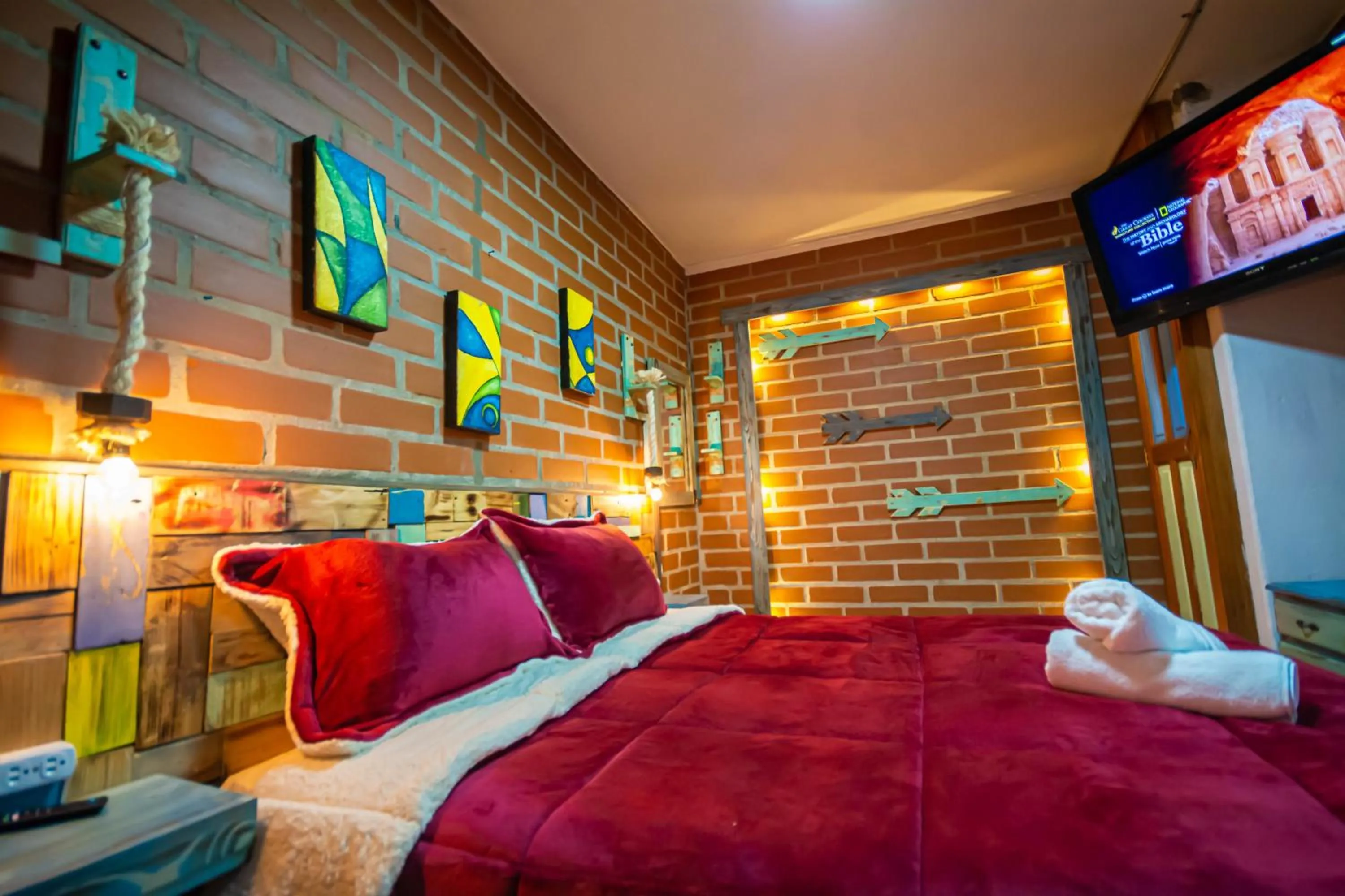 Bed in Hotel Spa Bliss Guatape