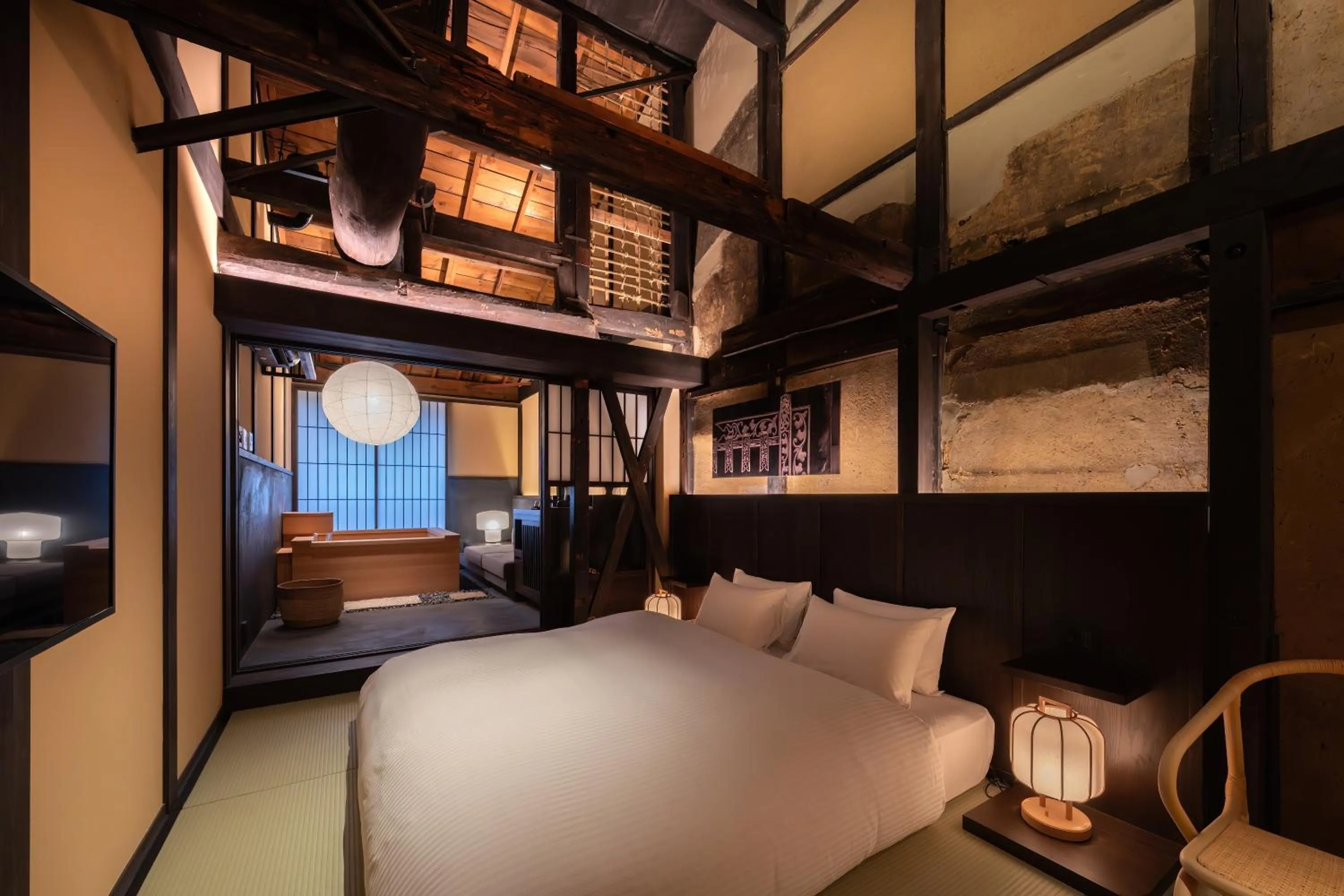 Bed in Nazuna Kyoto Higashi Honganji