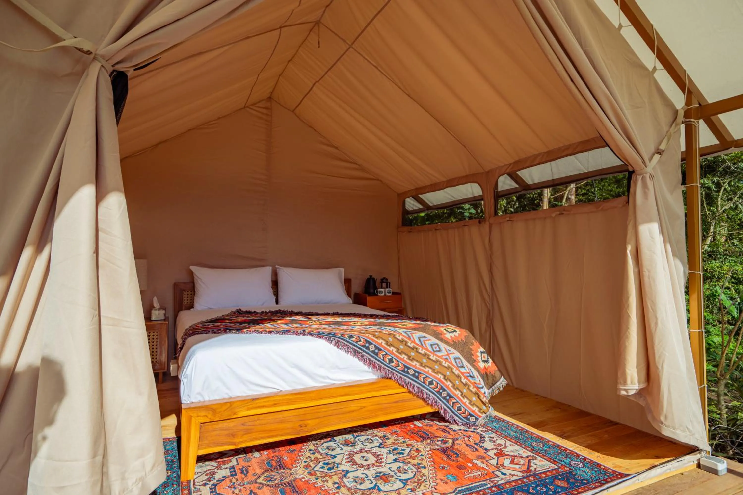 Bedroom, Bed in Green Lava Lake View Glamping Bedugul By IHM